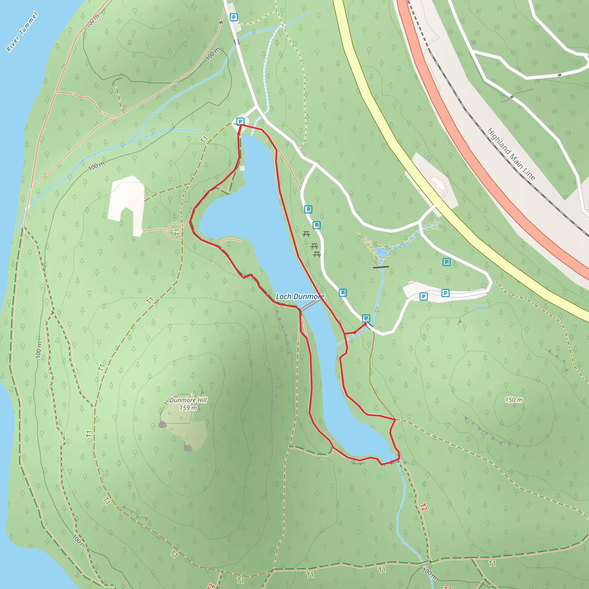 Loch Dunmore Loop mobile static map