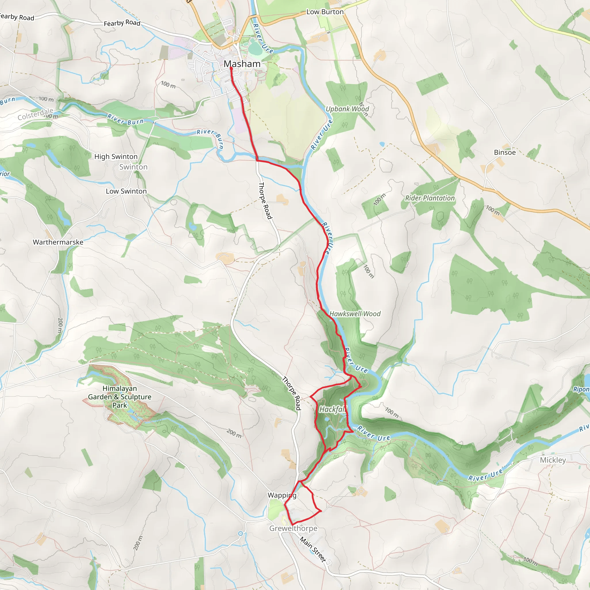 Masham to Grewelthorpe Loop mobile static map