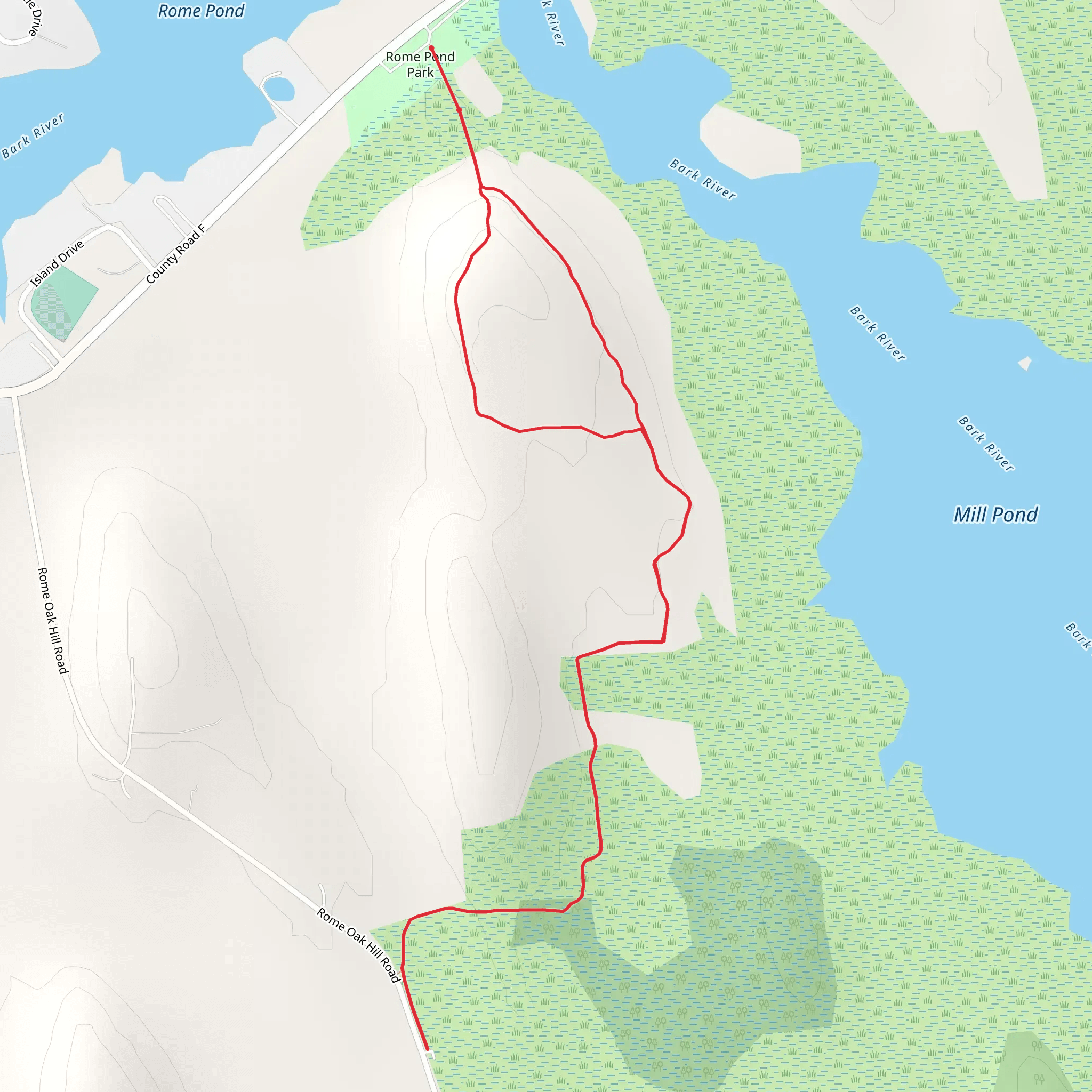 Rome Pond Park Out and Back mobile static map