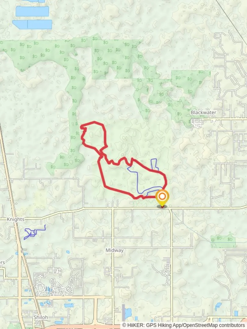 An image depicting the trail Southeast, Northwest and Central Loops Trail and its surrounding area.