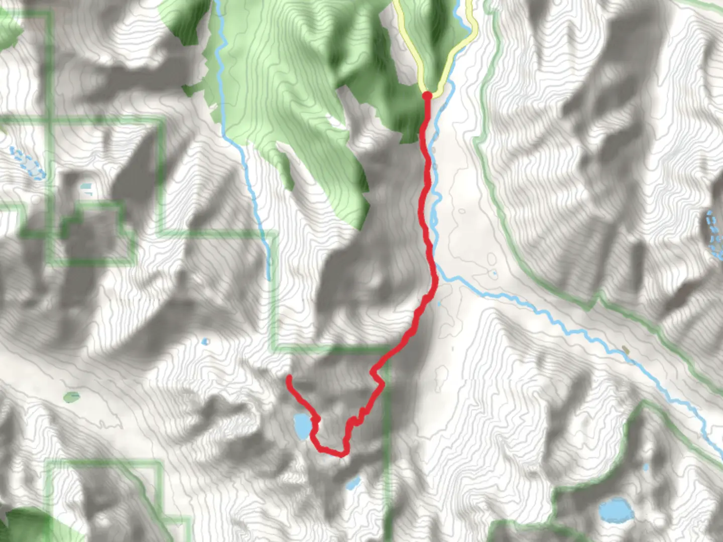An image depicting the trail Del Campo Peak and Foggy Lake via Monte Cristo Trail and its surrounding area.