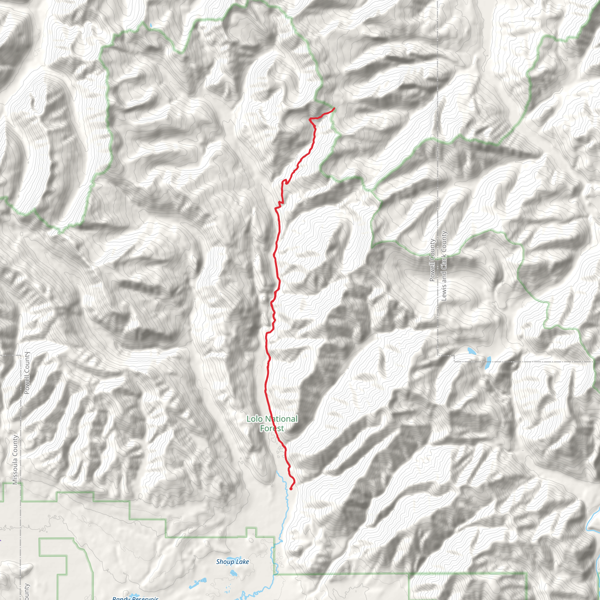 Limestone Pass via Monture Creek Trail mobile static map