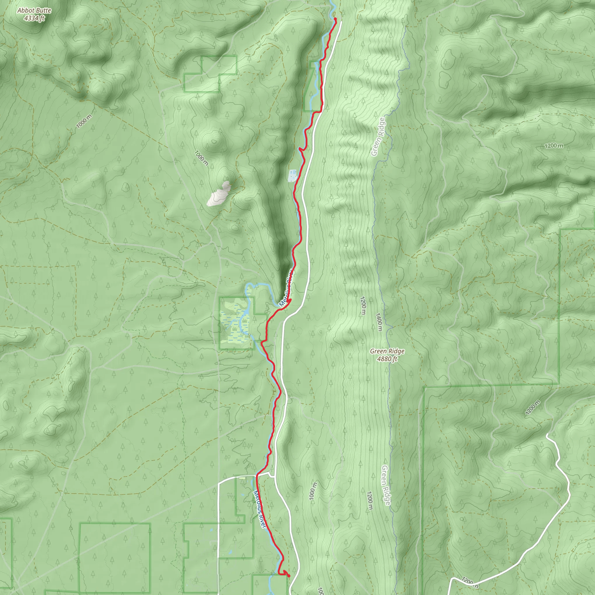 East Metolius River Trail mobile static map