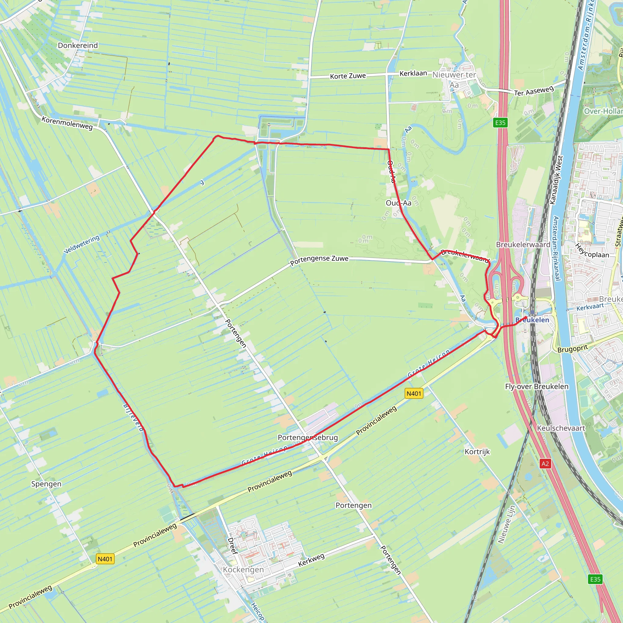 Recreatiegebied Bosdijk, Spengense Molen and Groote Heicop Loop mobile static map