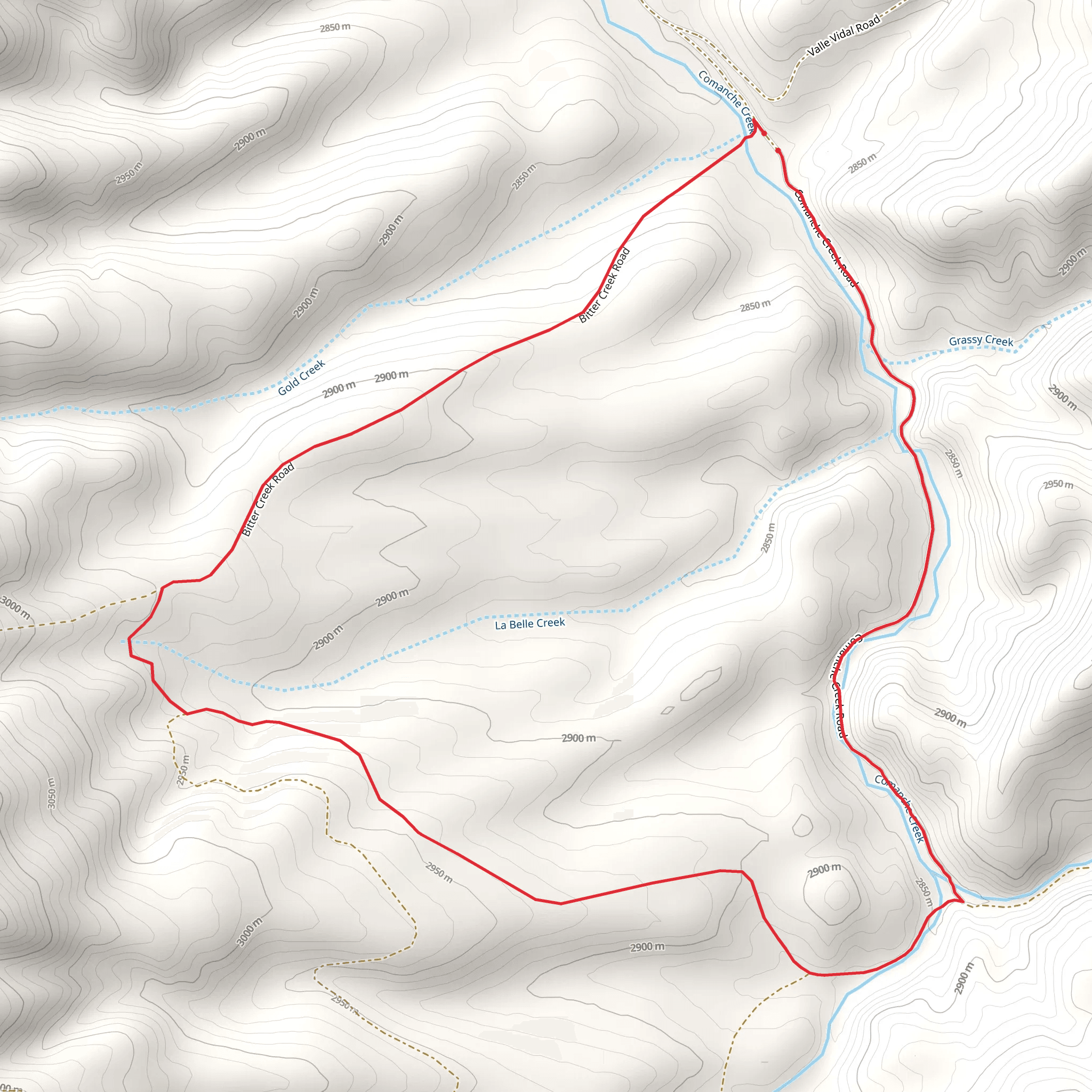 Foreman Creek and Bitter Creek Road Loop mobile static map