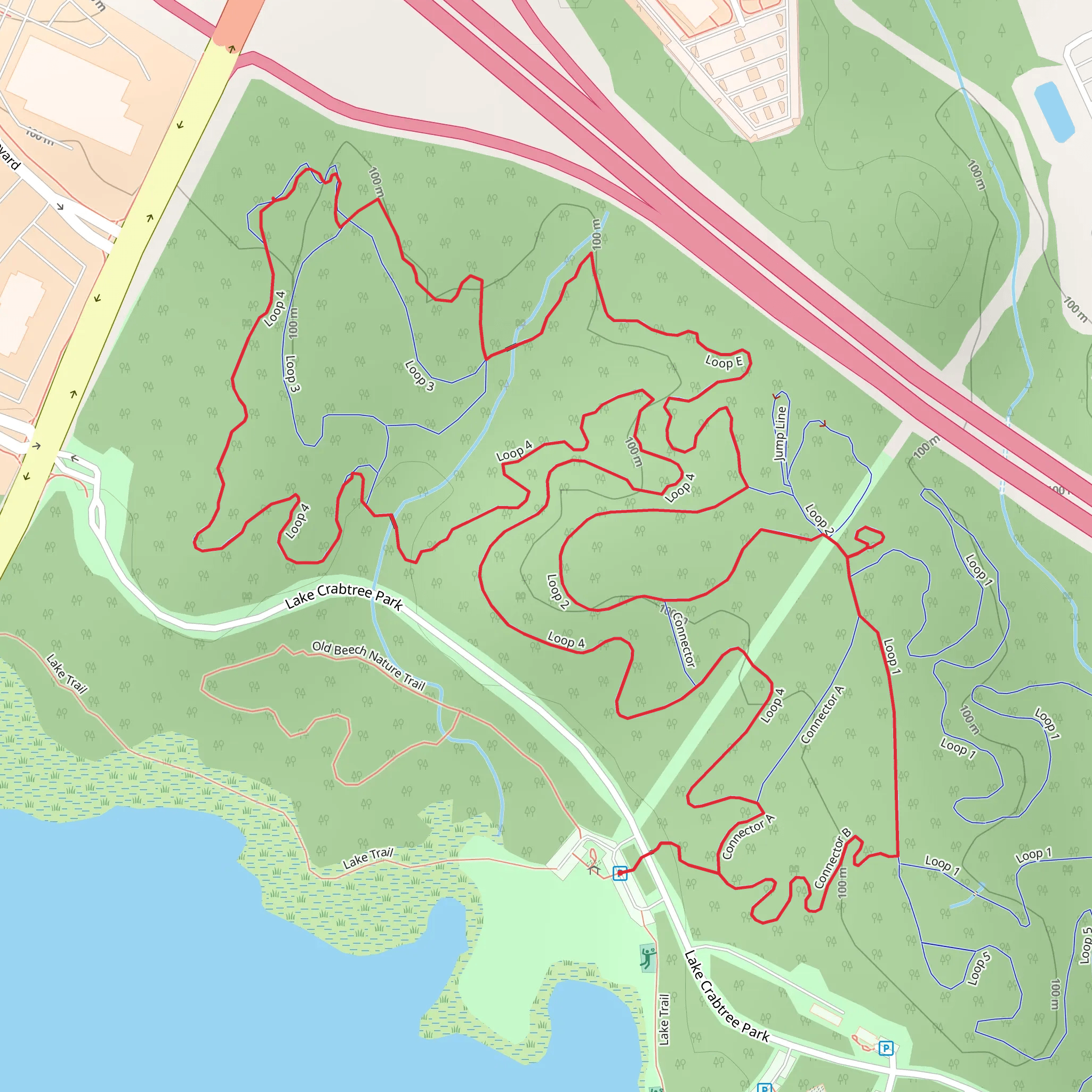 Lake Crabtree County Park Loop - West mobile static map