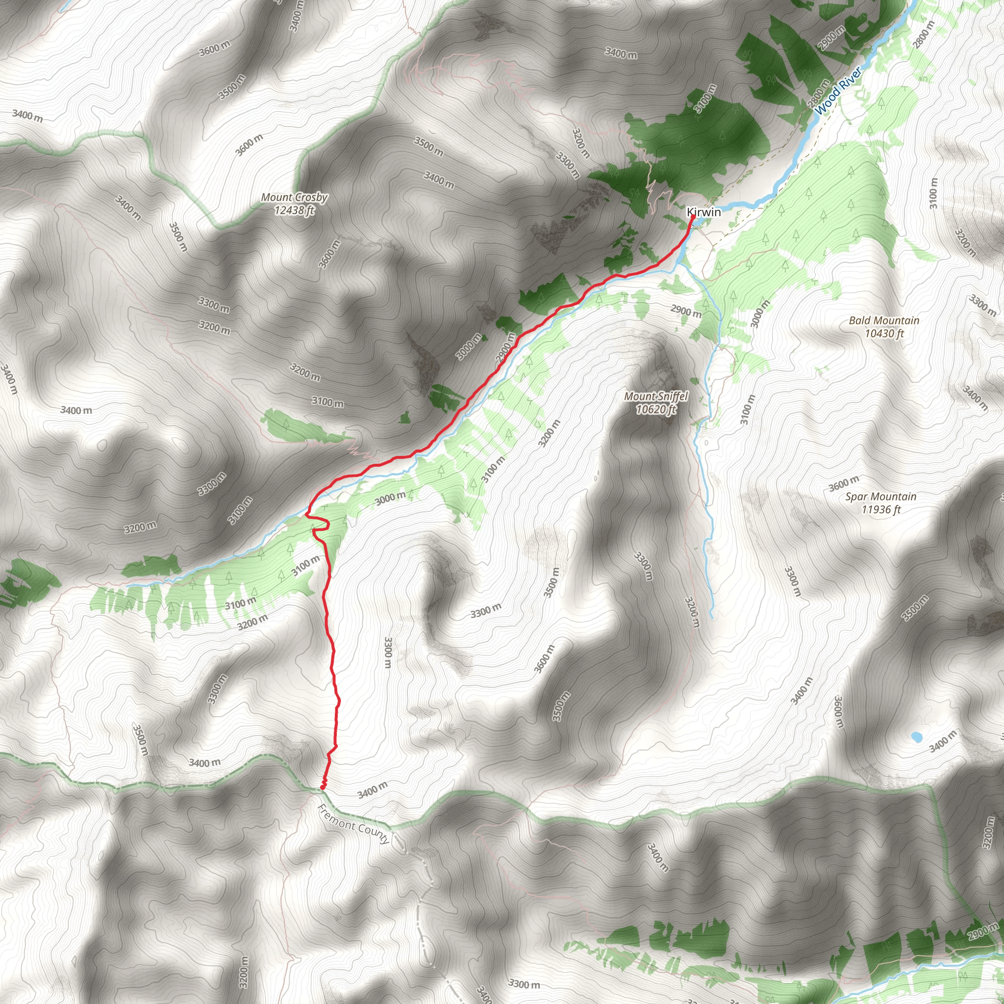 East Fork Pass via Bear Creek Trail mobile static map