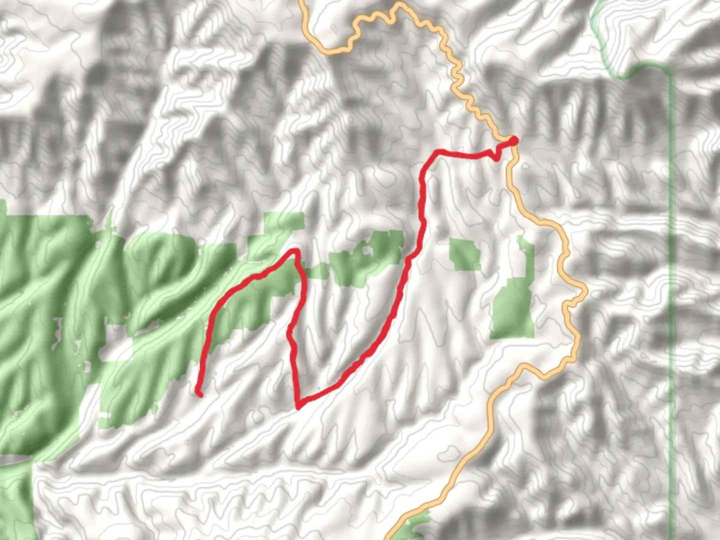 An image depicting the trail Cottonwood Tank Trail via Crabtree Trail and its surrounding area.