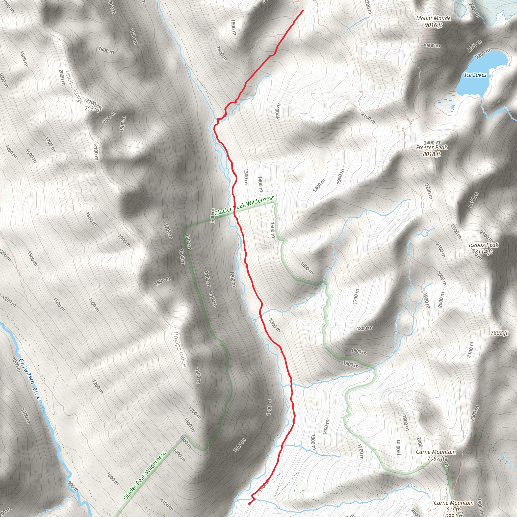 Leroy Creek High Route Trail via Carne High Traverse Loop mobile static map