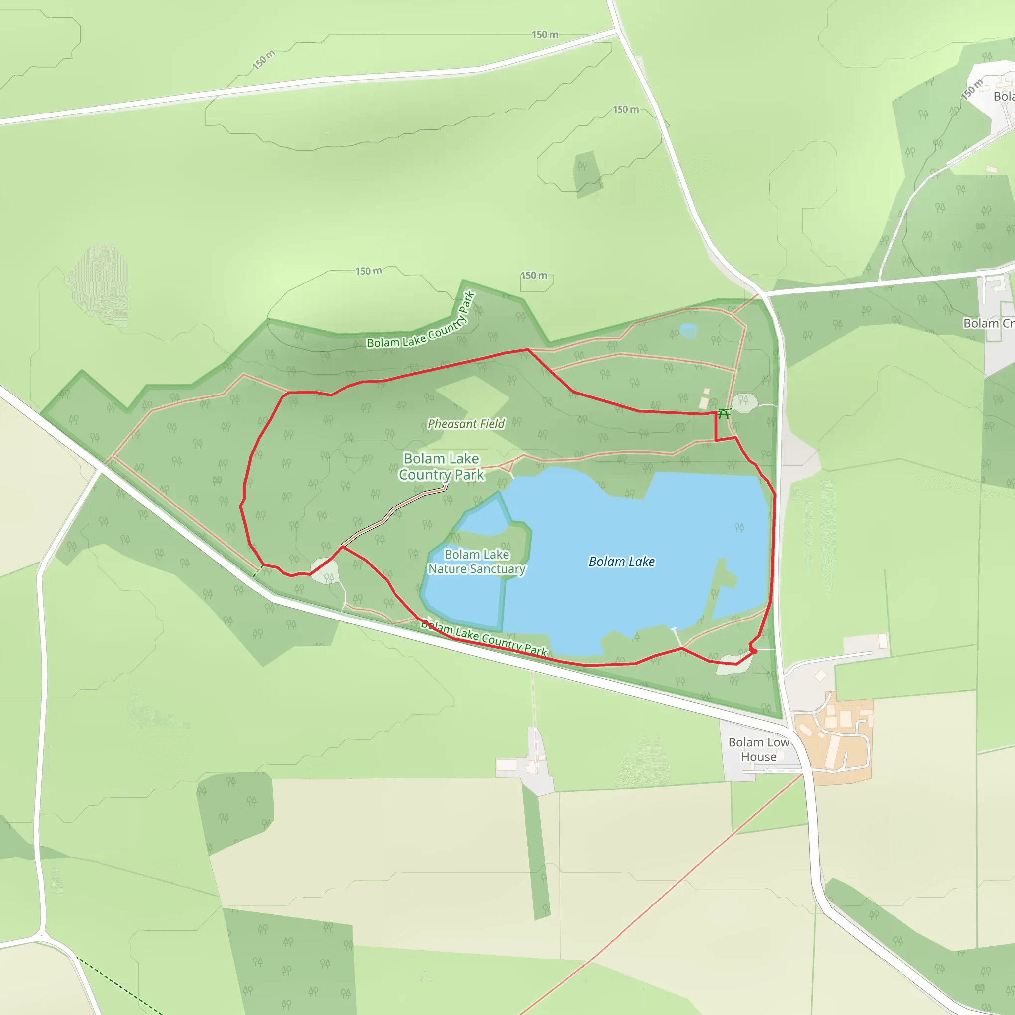 Bolam Lake Loop mobile static map