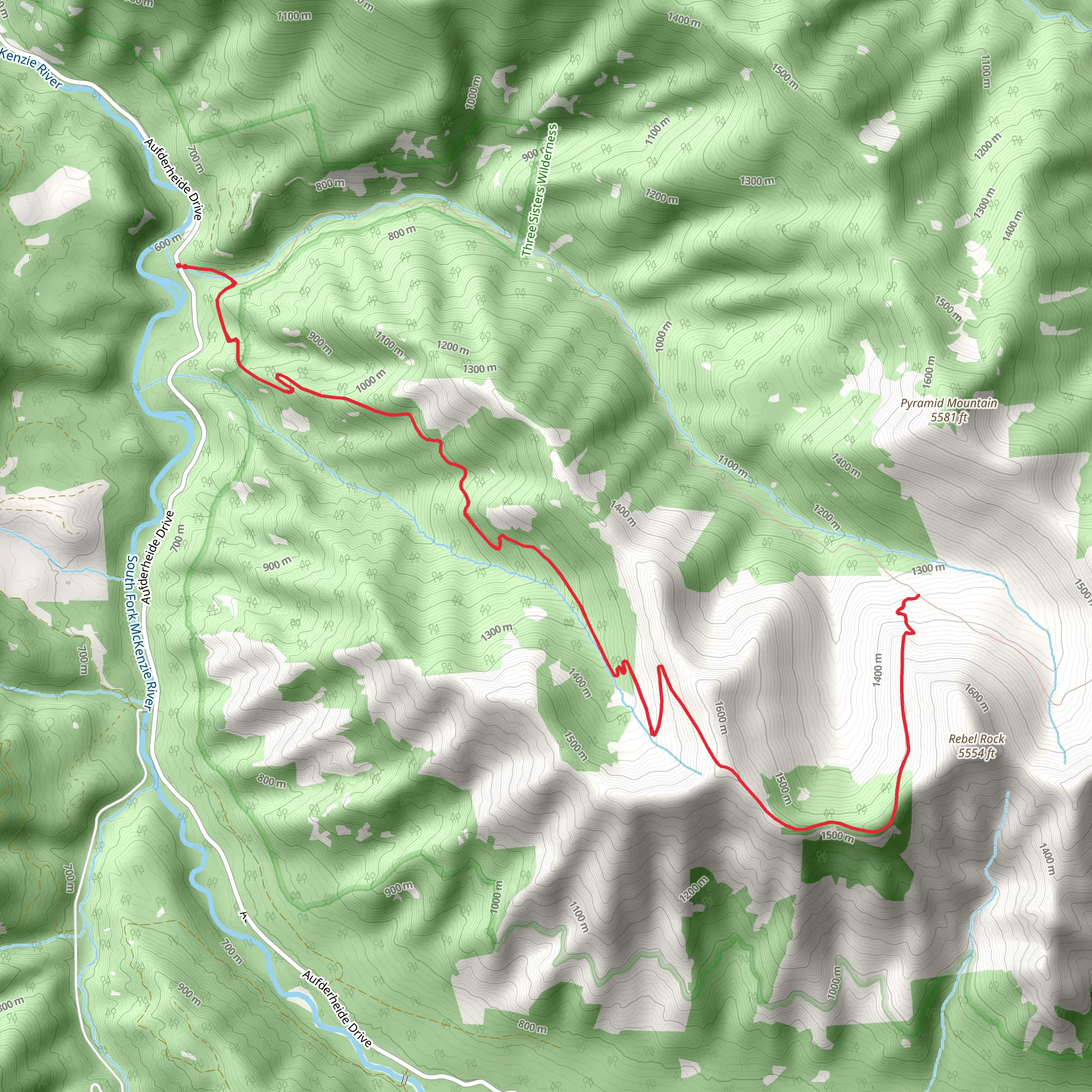 Rebel Rock Trail mobile static map