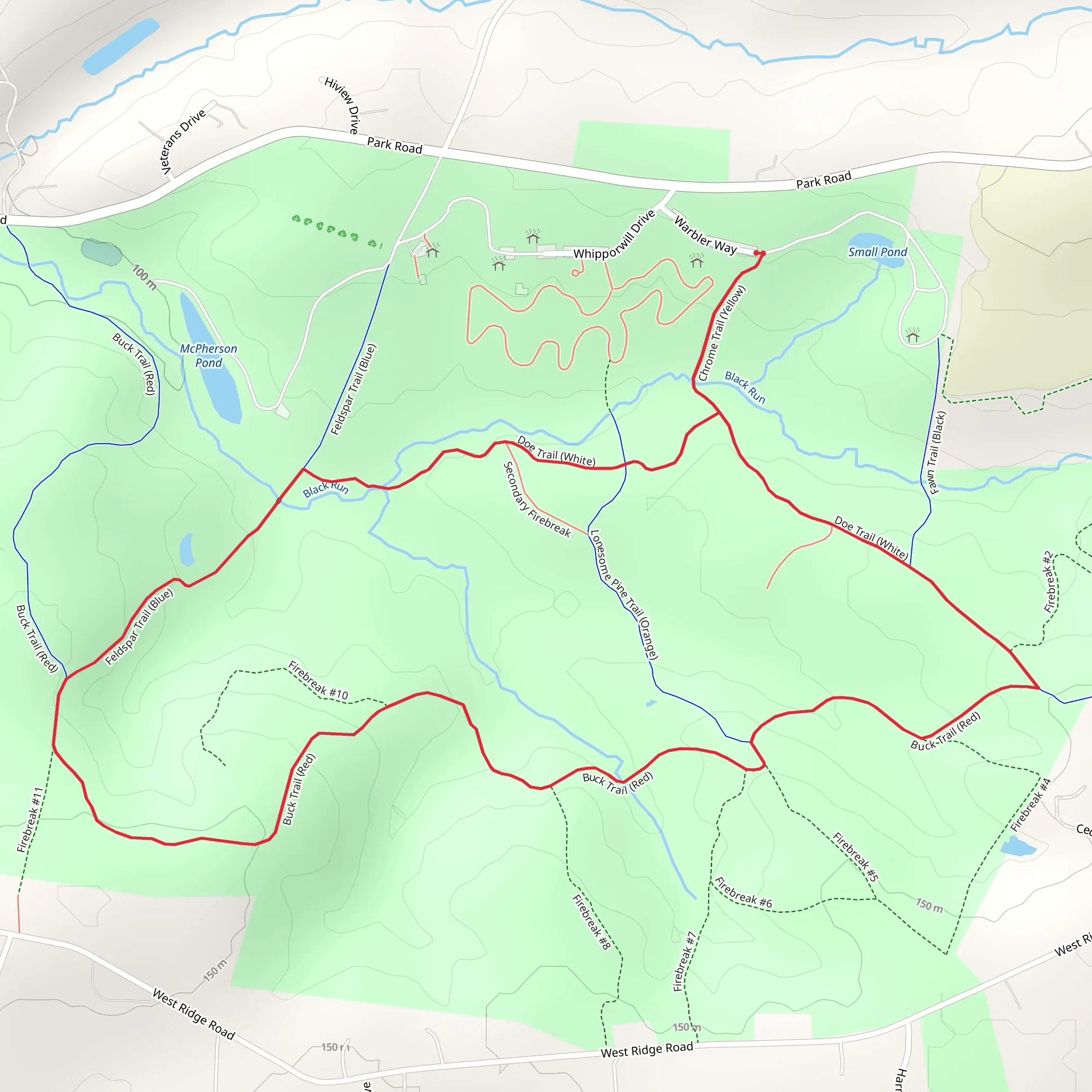 Nottingham County Park Loop via Buck Trail and Doe Trail - White mobile static map