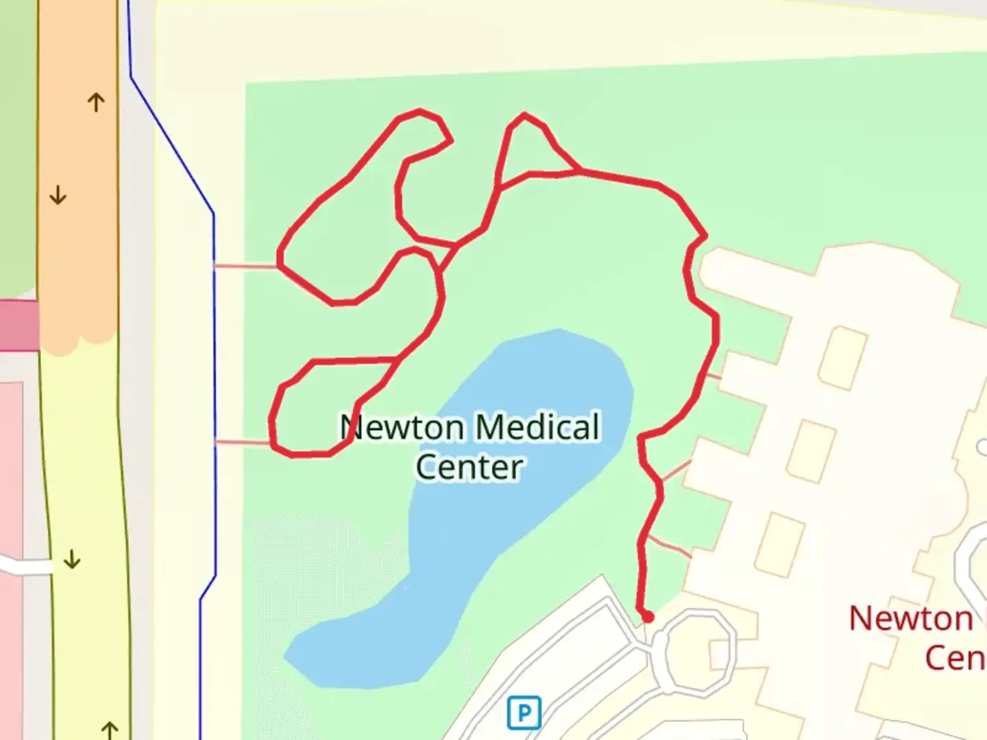 An image depicting the trail Newton Medical Center and its surrounding area.