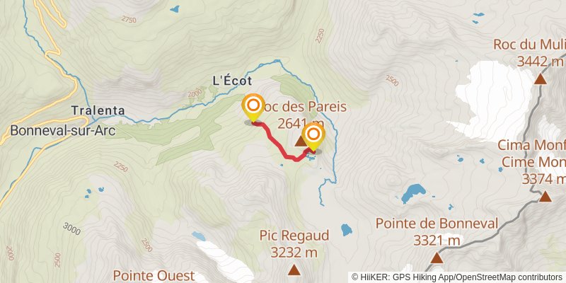 Tour de Haute Maurienne Vanoise spur 1 Map