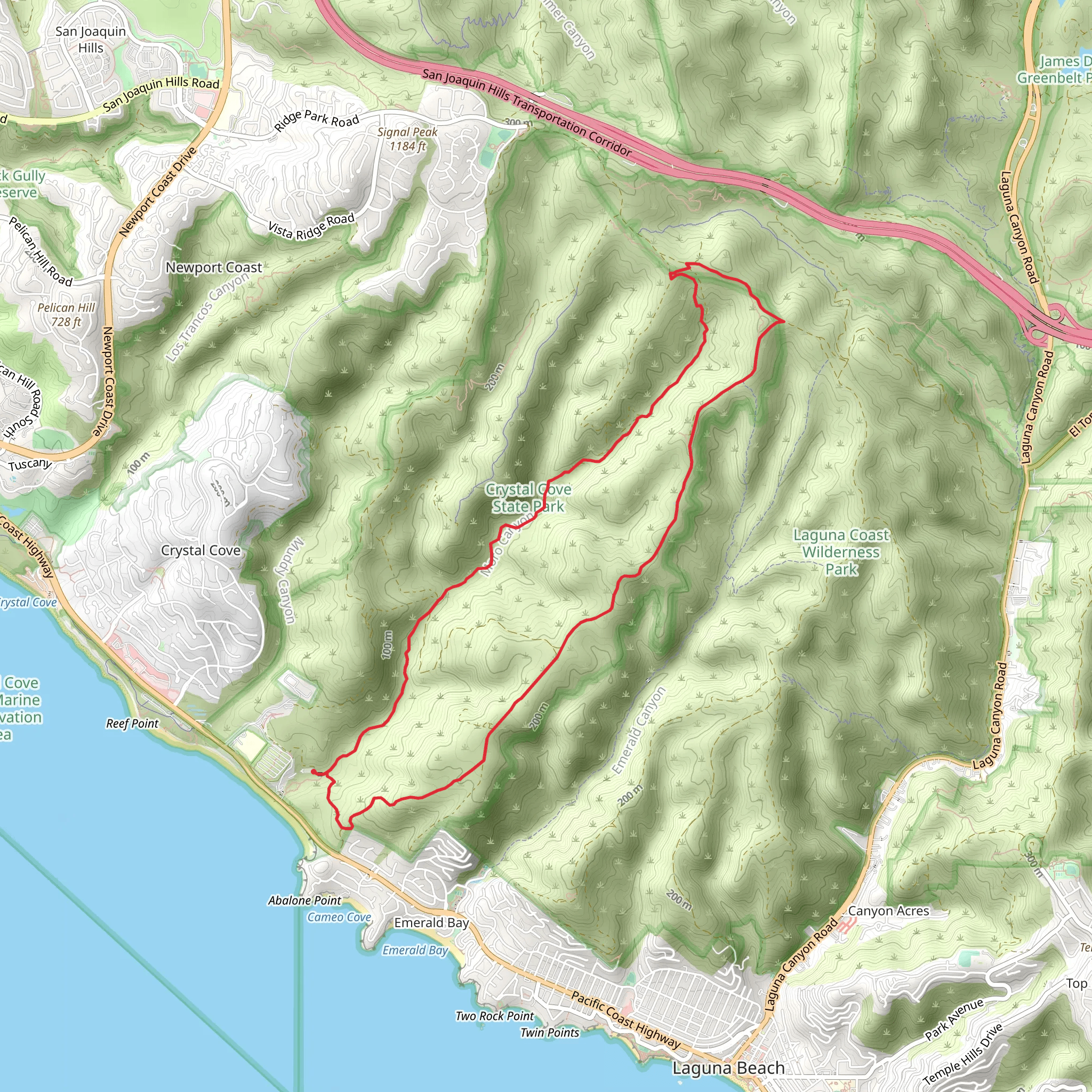 Moro Canyon Trail and Moro Ridge Road Loop mobile static map