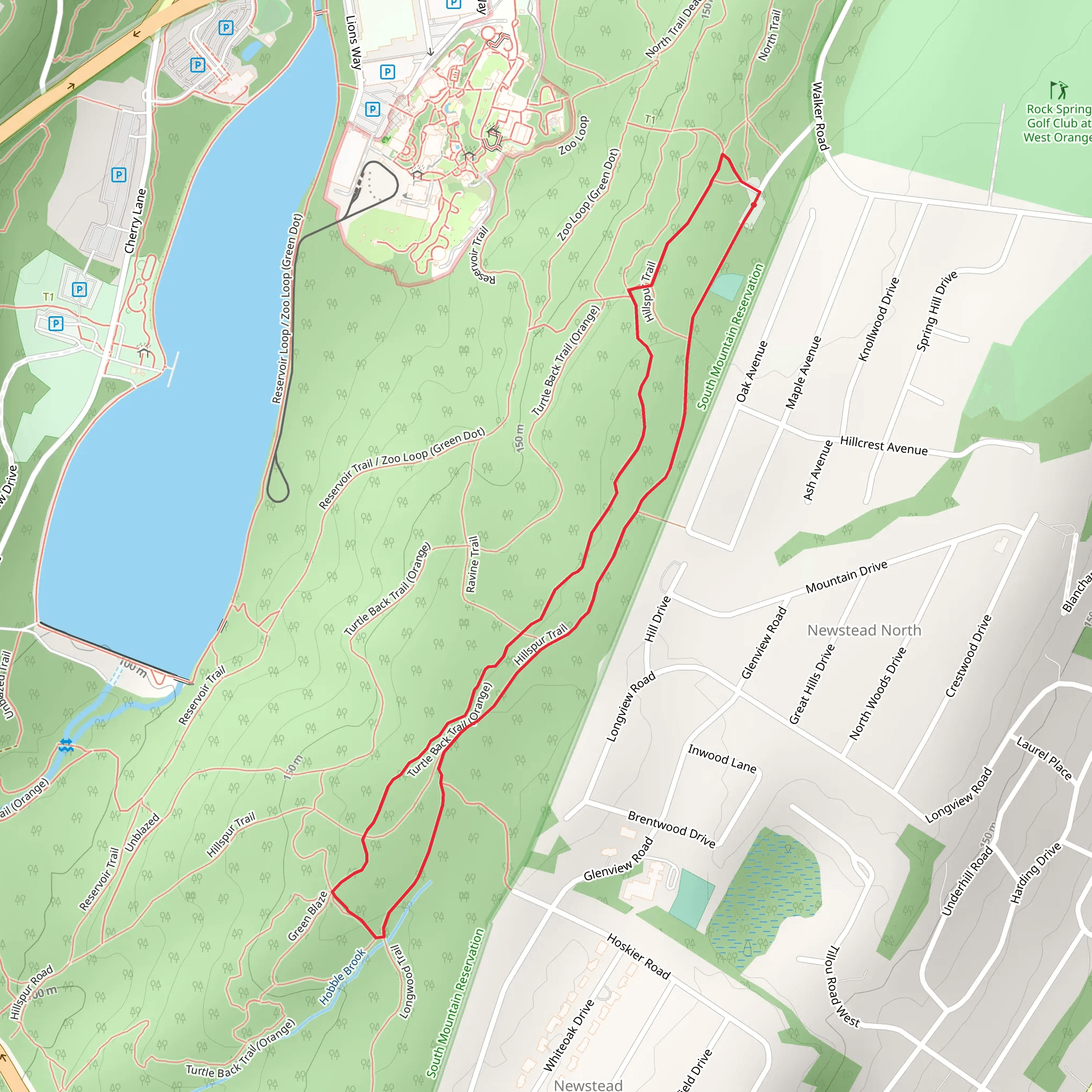 Hillspur and Turtle Back Loop Trail mobile static map