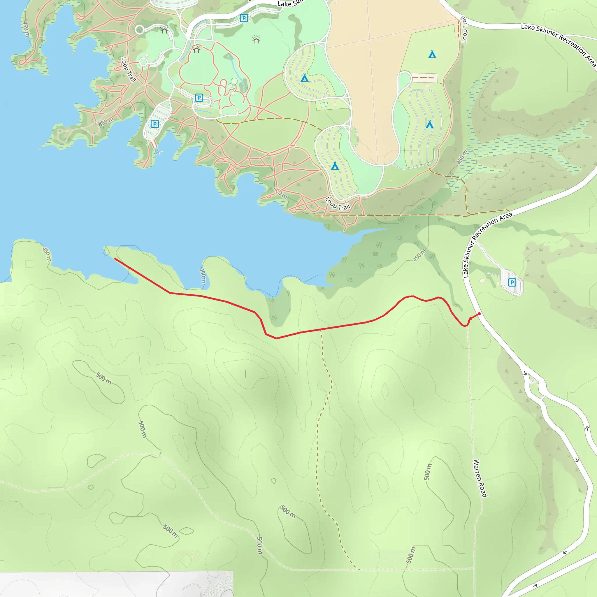 Lake Skinner South mobile static map