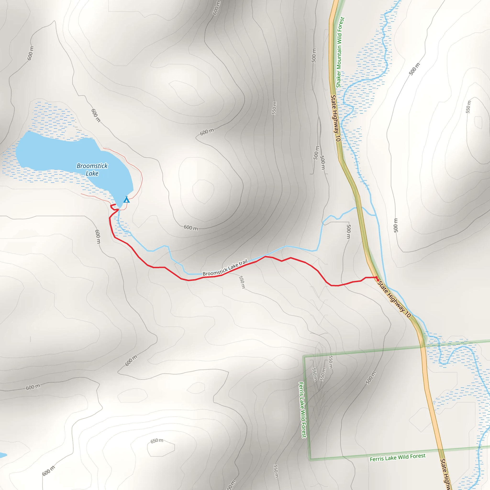 Broomstick Lake Trail mobile static map