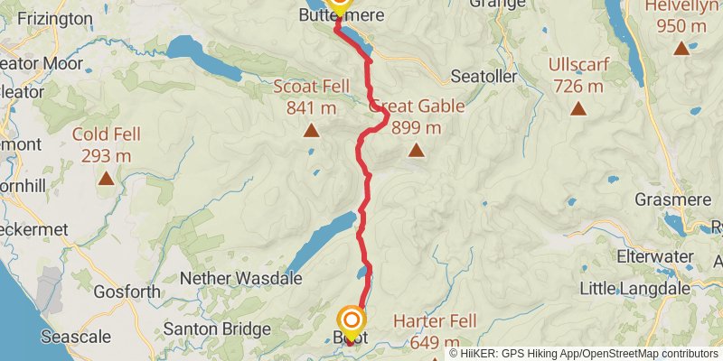Wordsworth Memorial Way stage 15 Map