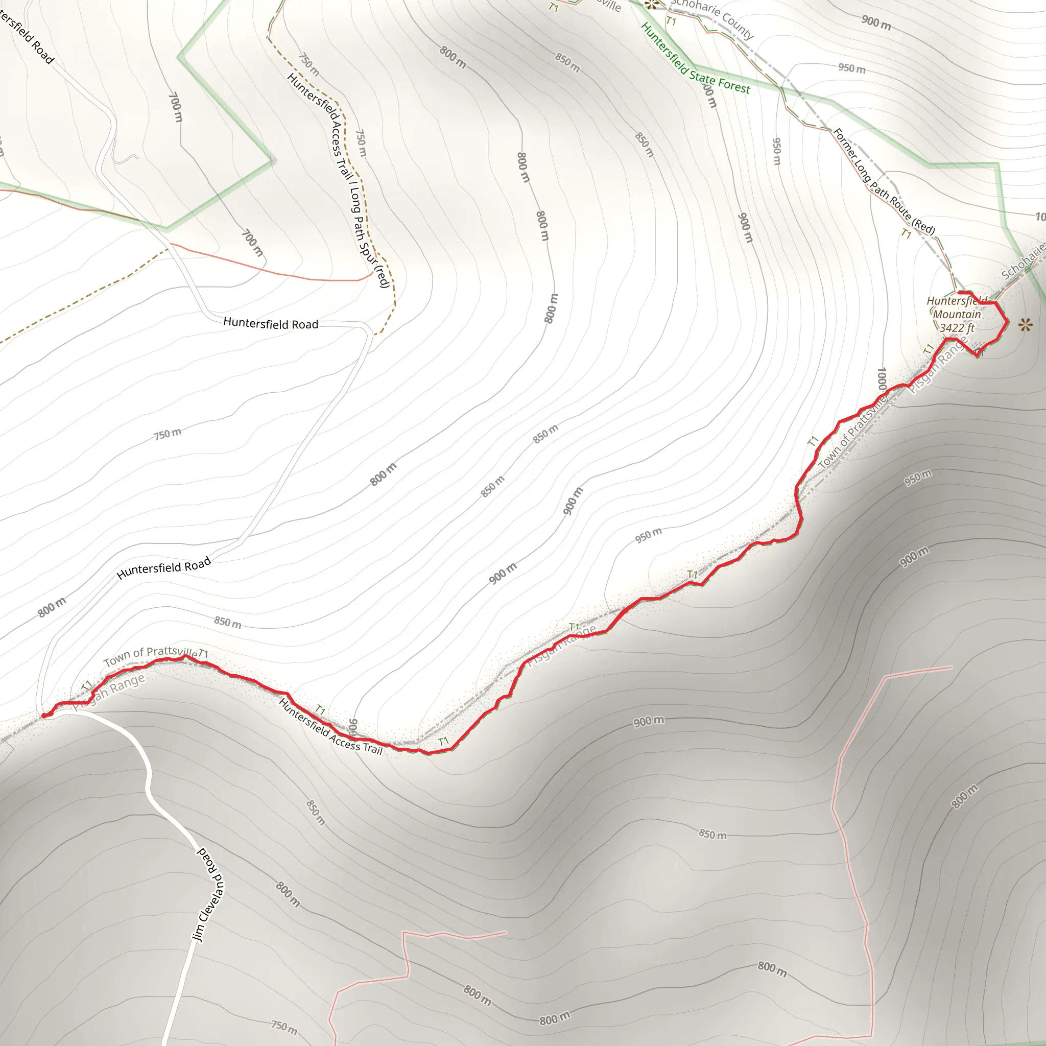 Huntersfield Mountain Trail mobile static map
