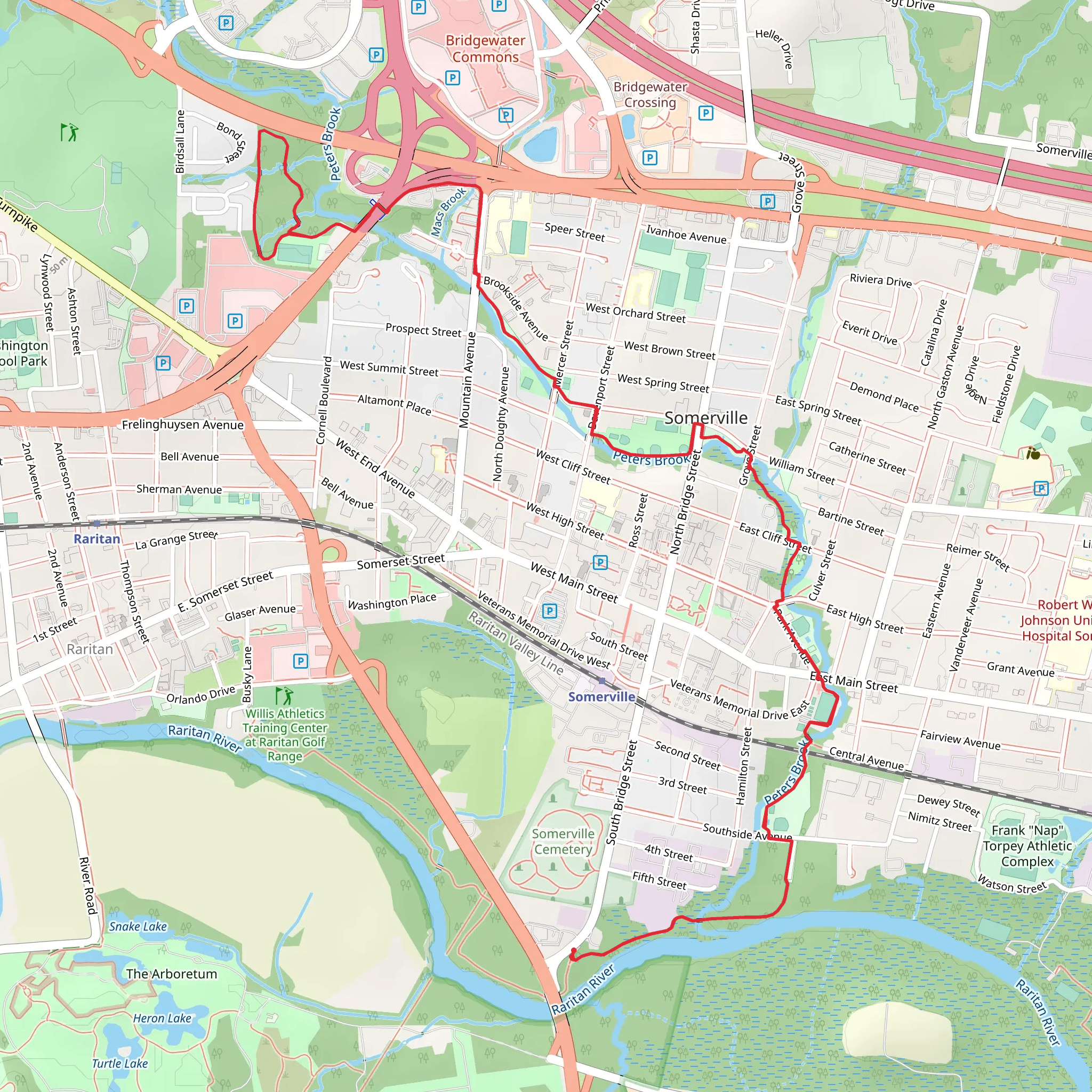 Peters Brook Greenway mobile static map
