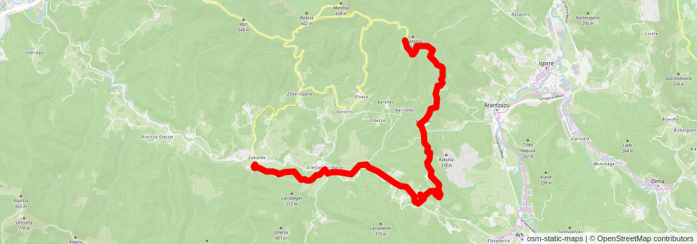 Zubialde - Irumugarrieta-Argiñao-Zubialde PR BI 11 stage 2 Map