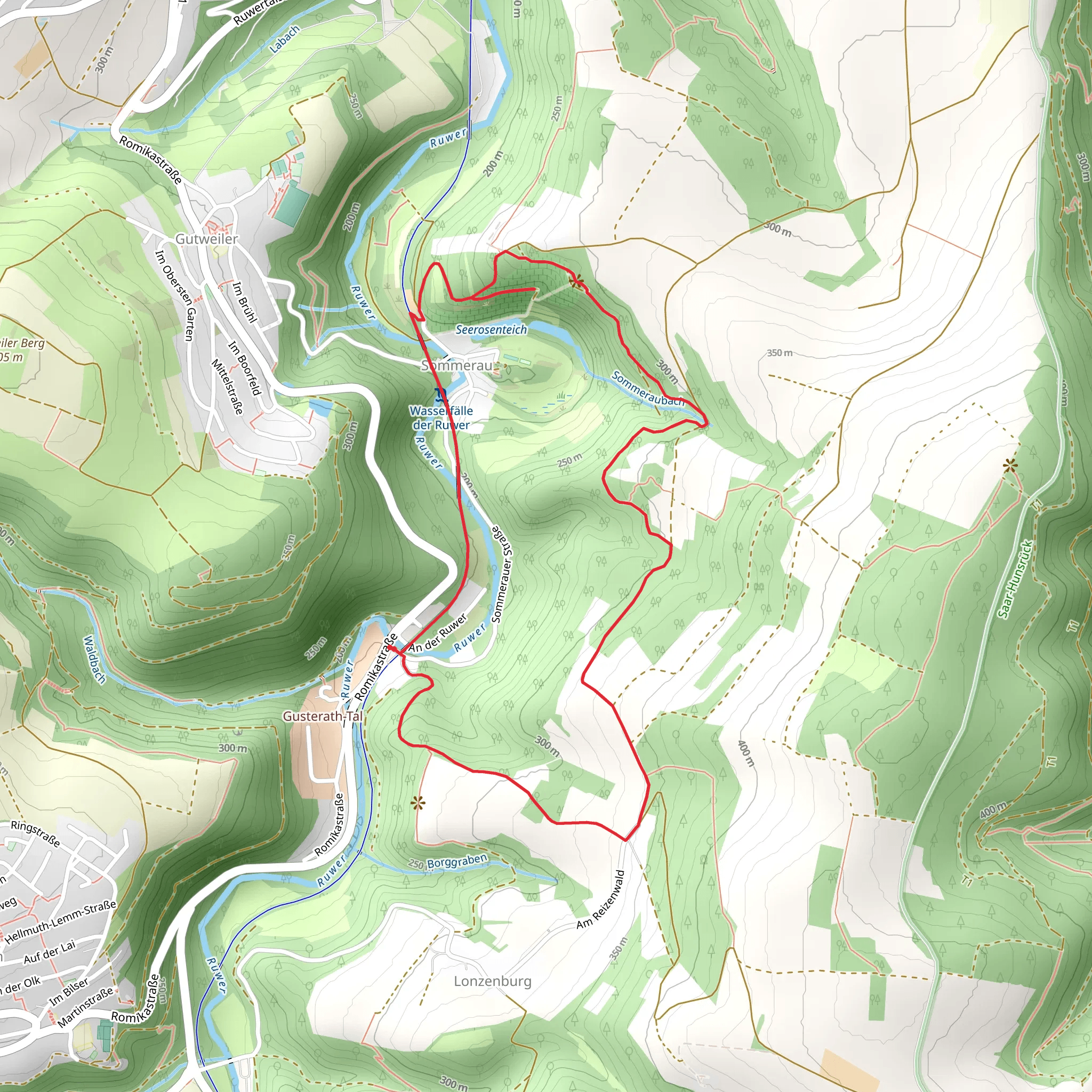 Morscheider Grenzpfad and Sommerauer Schlossberg mobile static map