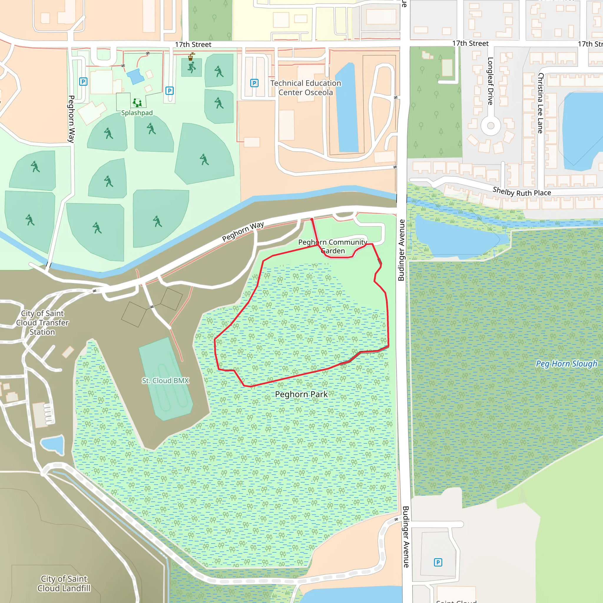 Peghorn Community Garden Loop mobile static map