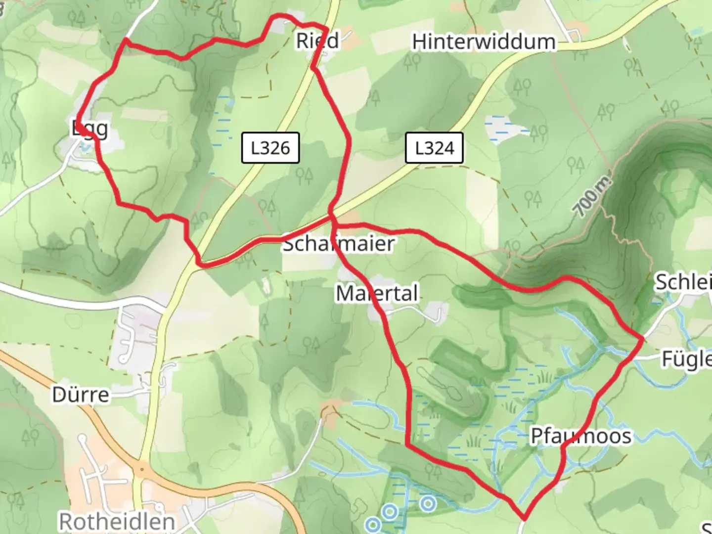 An image depicting the trail Gemeinde Waldburg and its surrounding area.