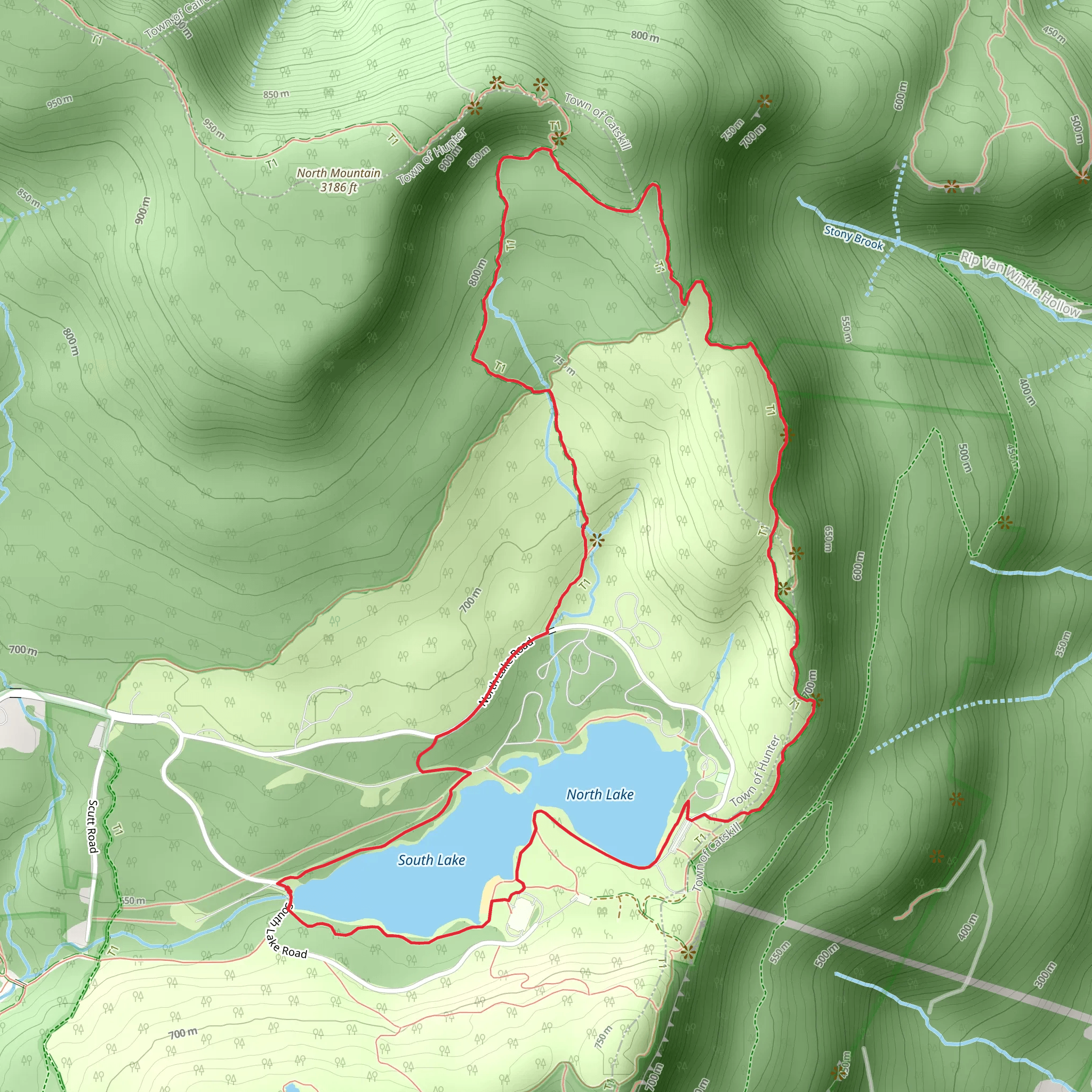 South Lake and North Lake Loop mobile static map