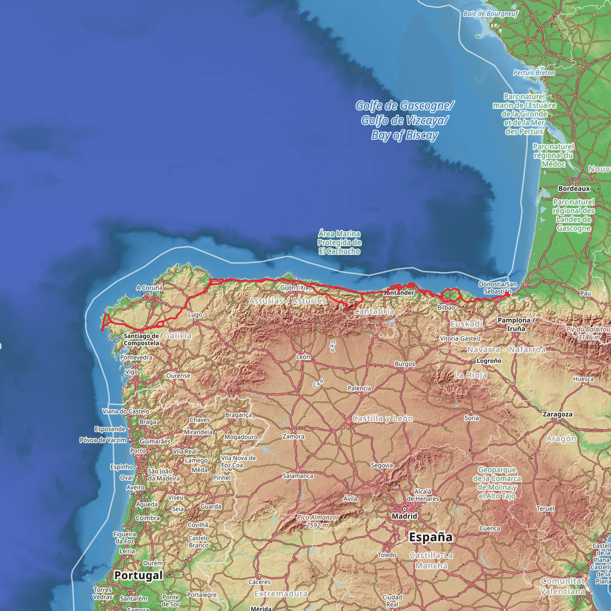 Camino del Norte mobile static map
