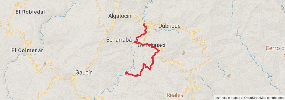 GR 249 Gran Senda de Málaga stage 29 Map
