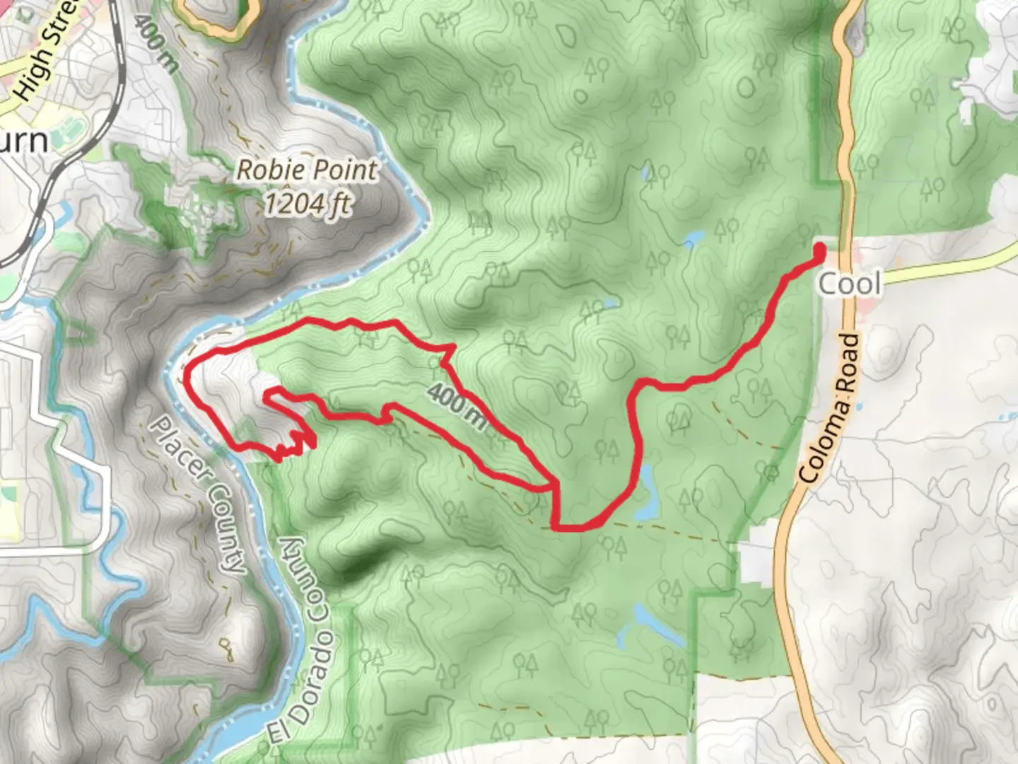 An image depicting the trail Knickerbocker Creek Trail and Salt Creek Loop Trail and its surrounding area.