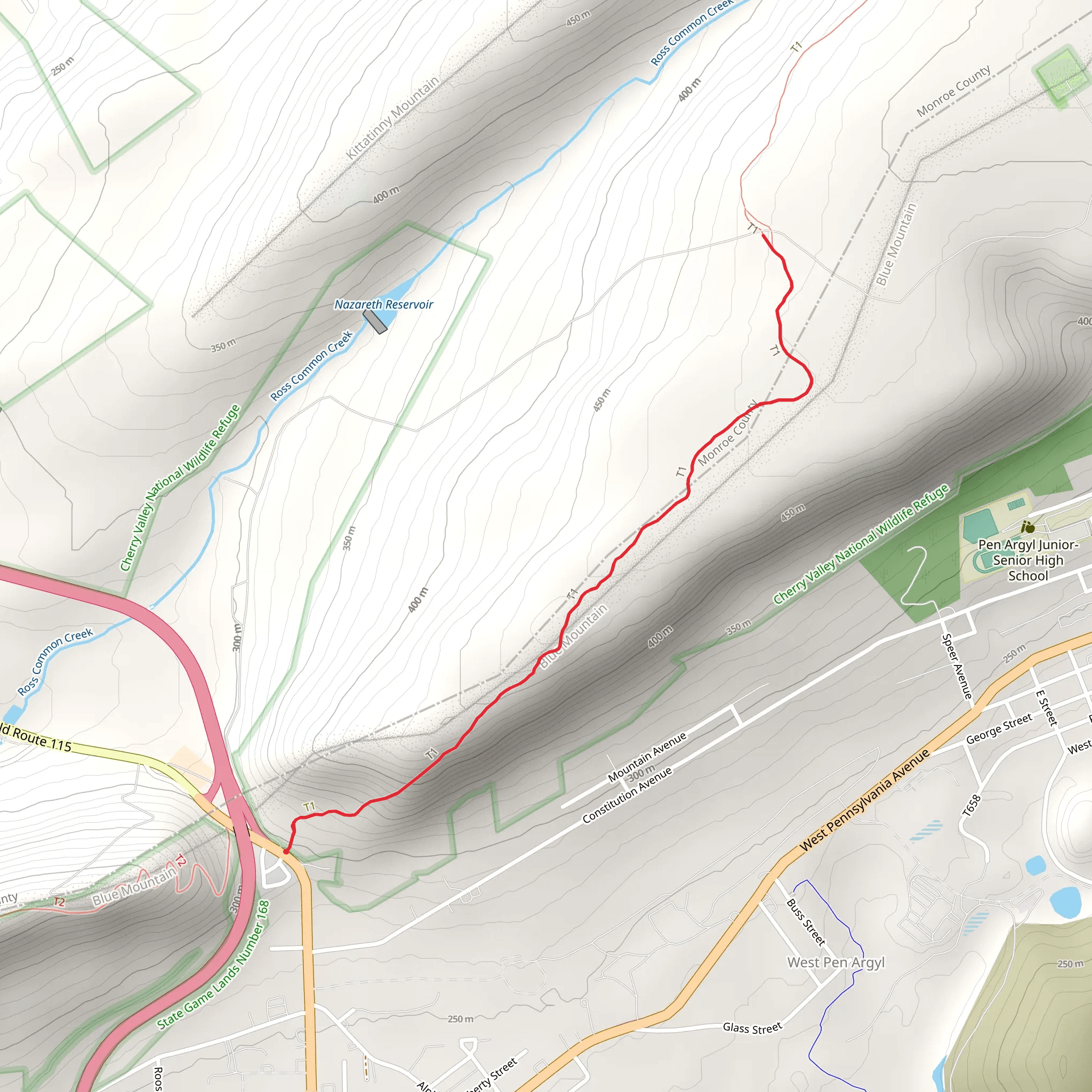 Wind Gap via Appalachian Trail mobile static map