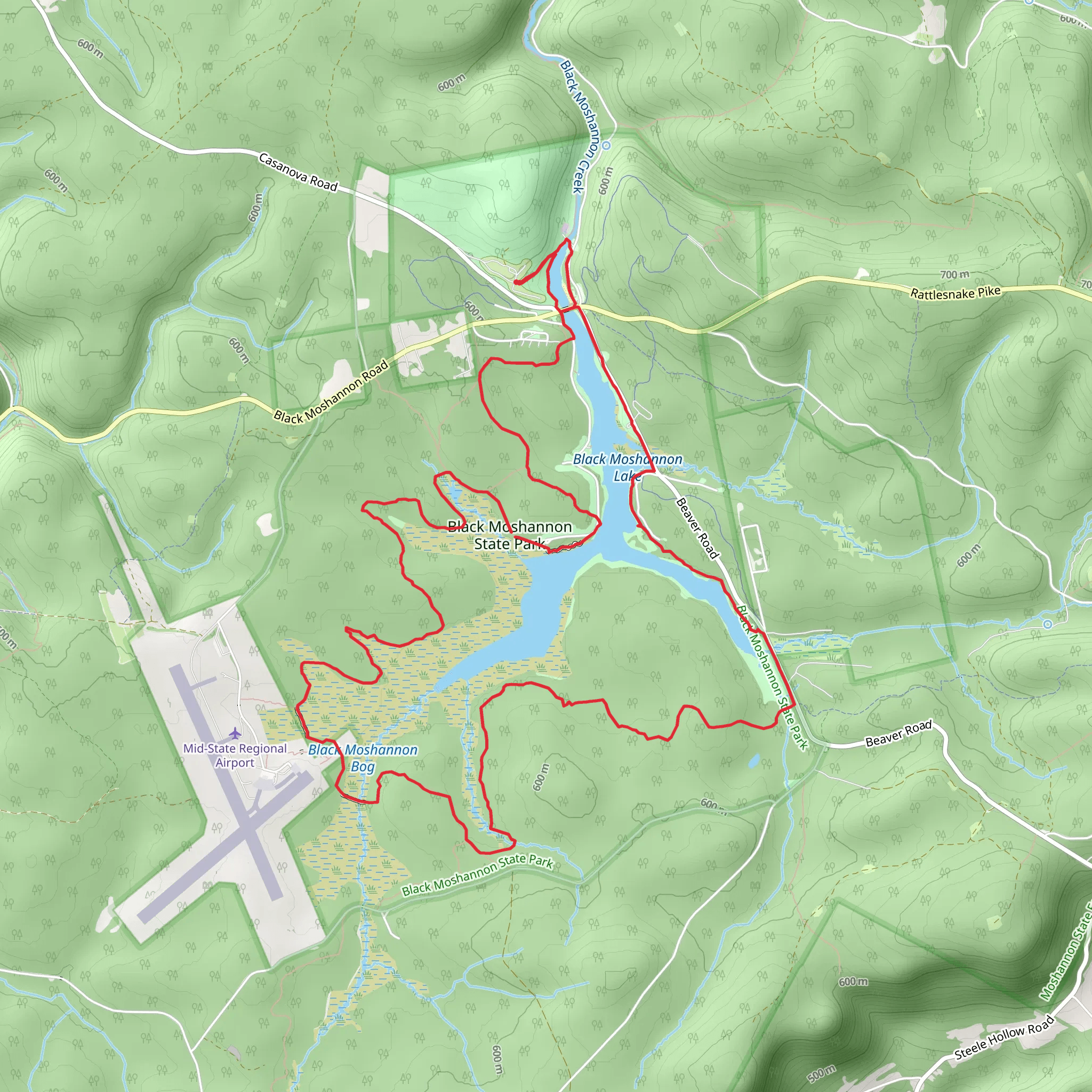 Black Moshannon State Park Loop mobile static map