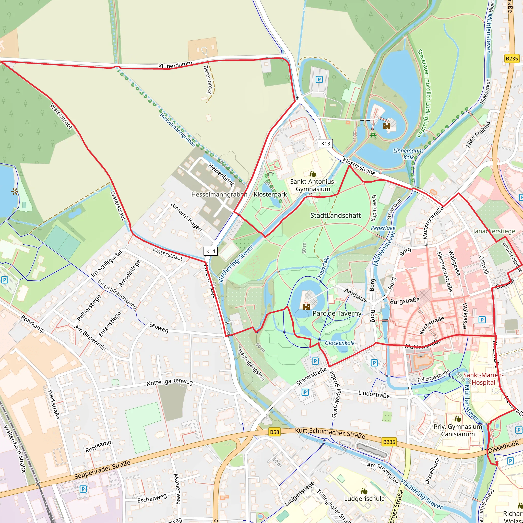 Burg Ludinghausen and Klosterpark Loop mobile static map