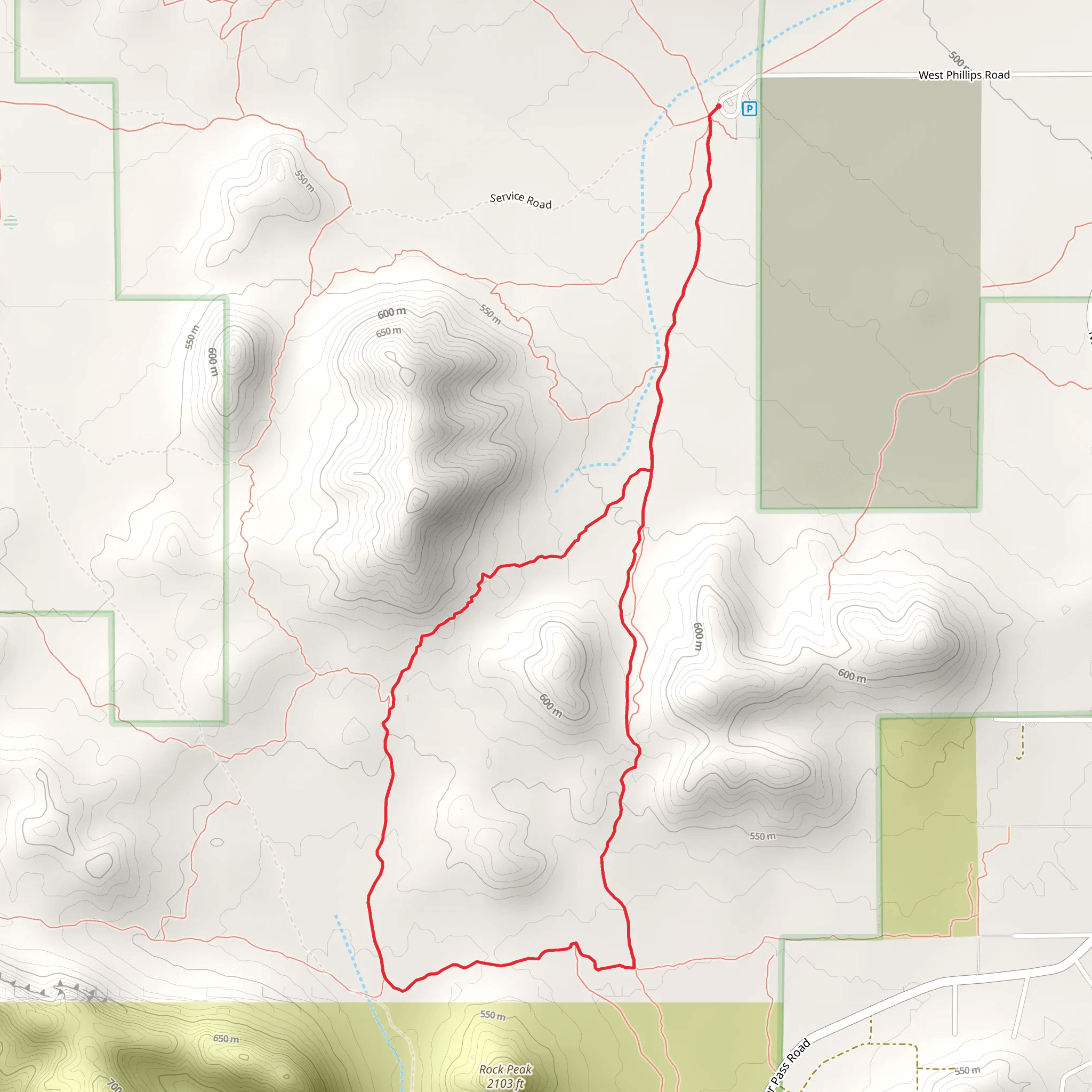 San Tan Mountain Regional Park Short Loop mobile static map
