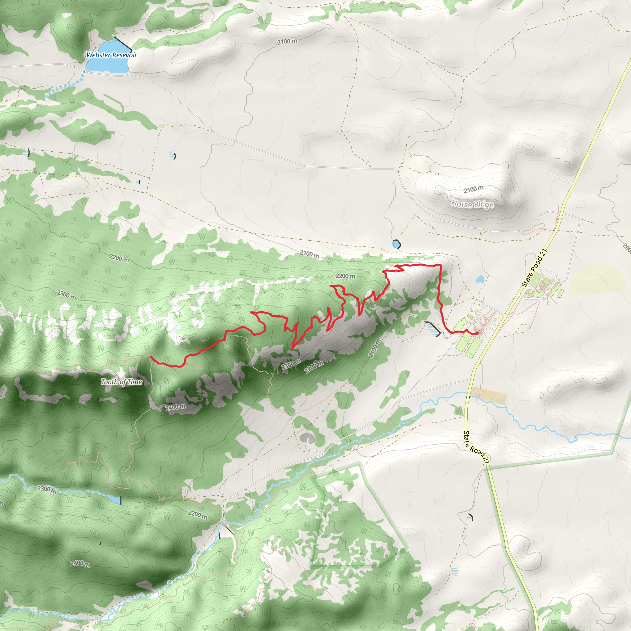 Shaefers Pass - Philmont HQ - Tooth of Time Trail mobile static map