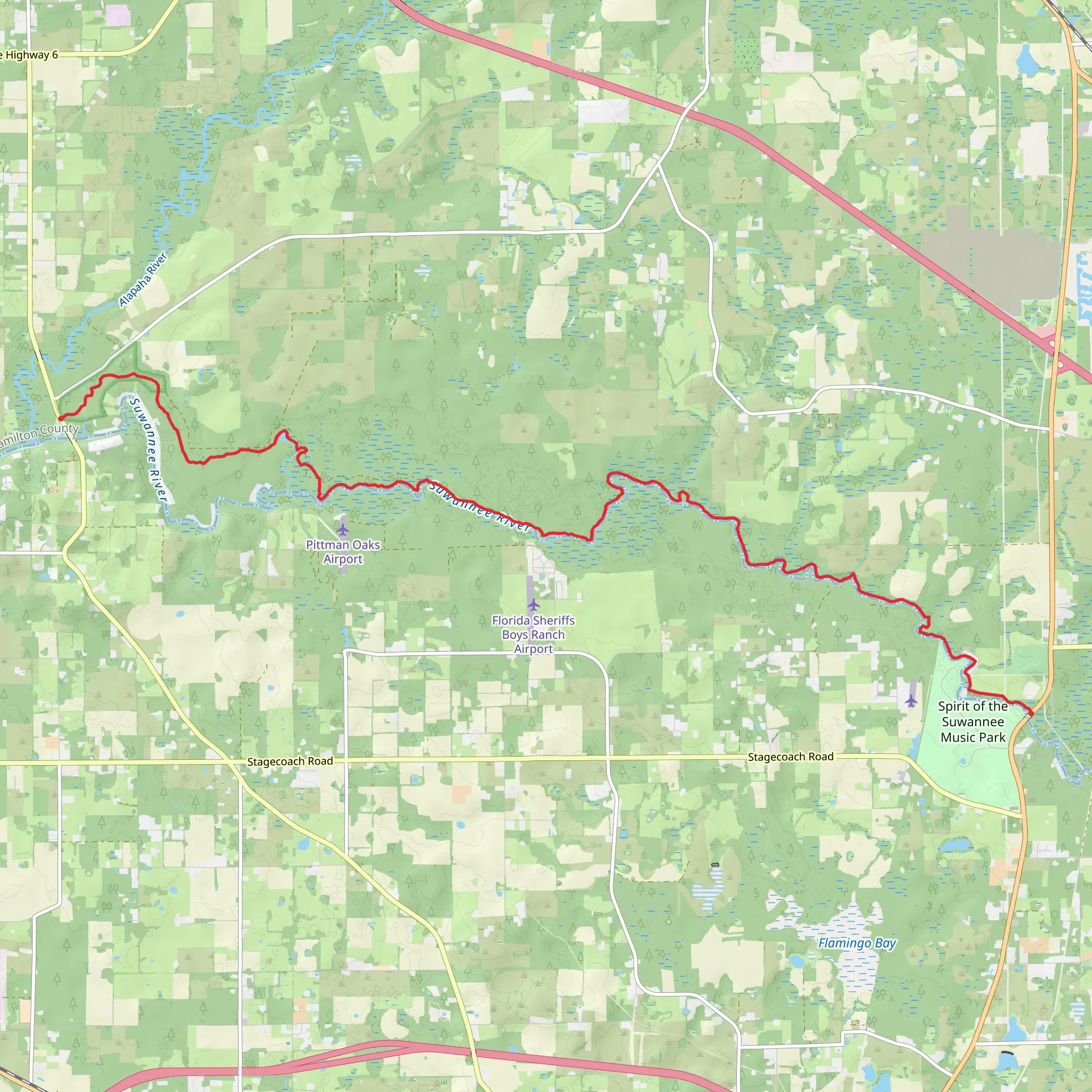Suwannee River Trail mobile static map