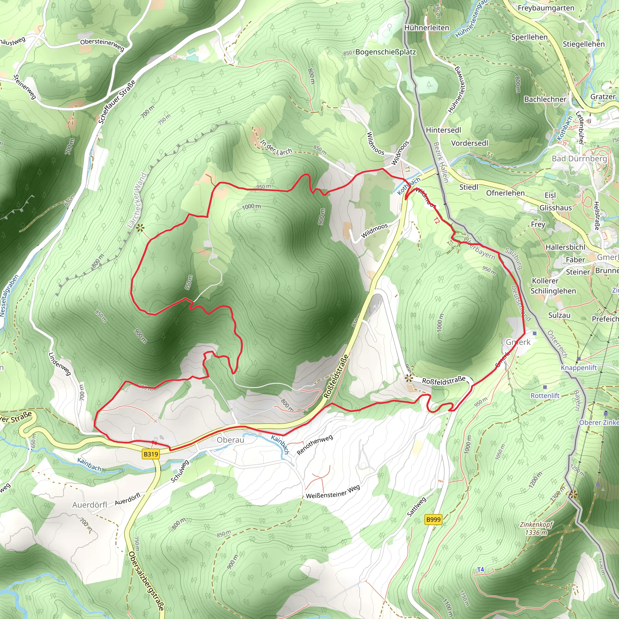Kloiber, Frauenhof and Larchecker Wand Loop mobile static map