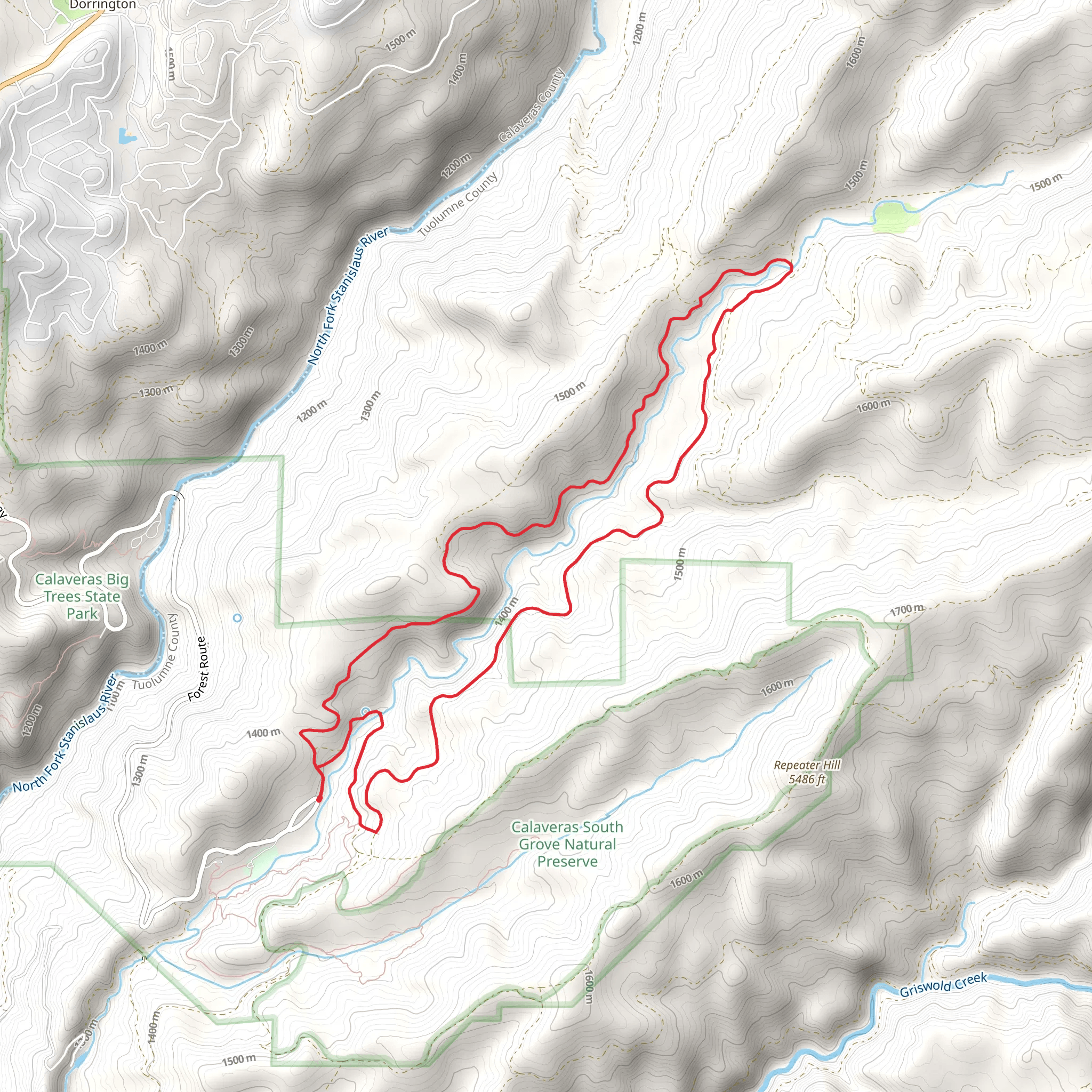 Beaver Creek and Million Dollar Spring Loop mobile static map