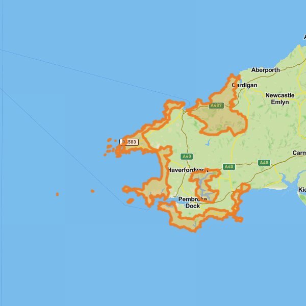 Pembrokeshire Coast mobile static map