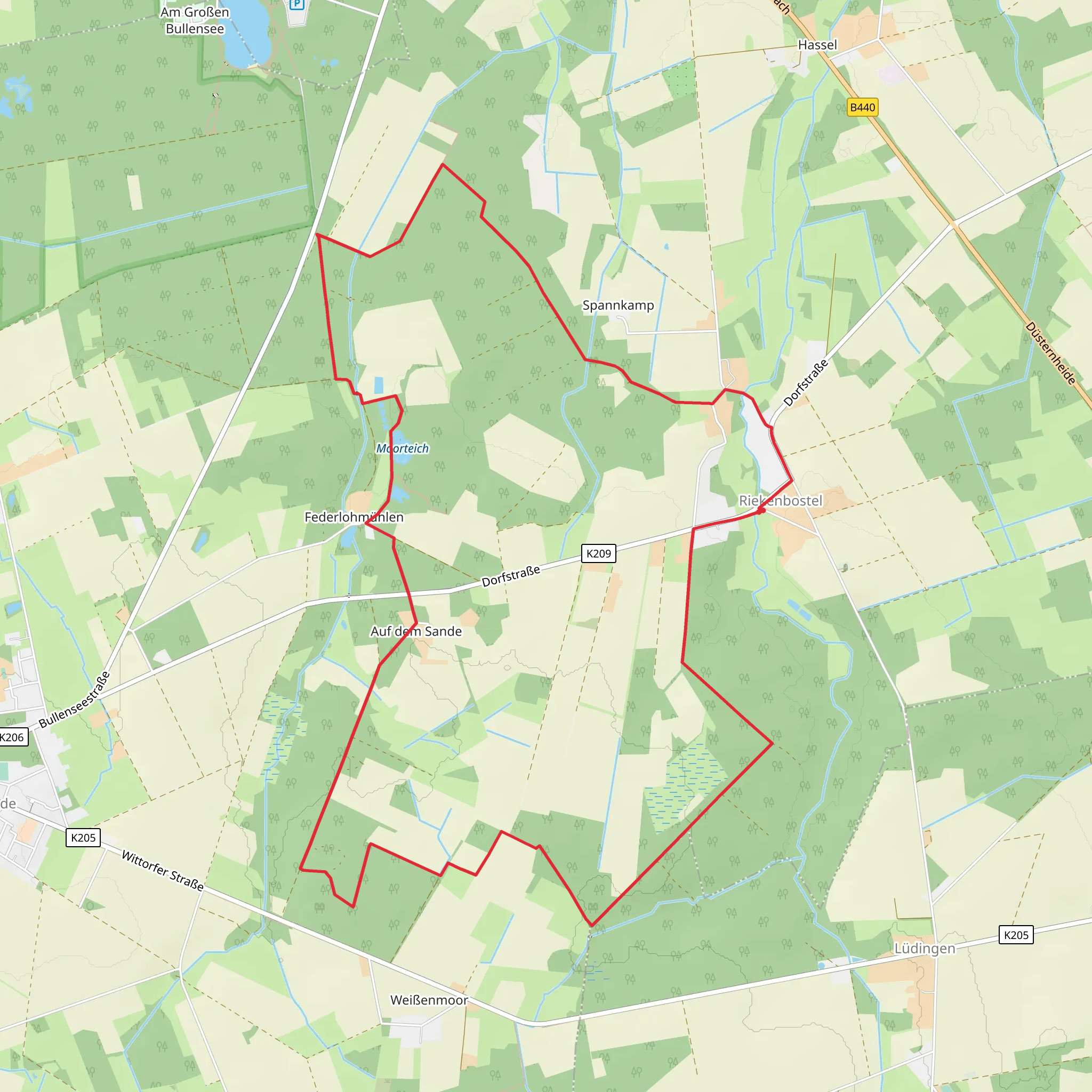 Moorteich via Nordpfad Federlohmuehlen mobile static map
