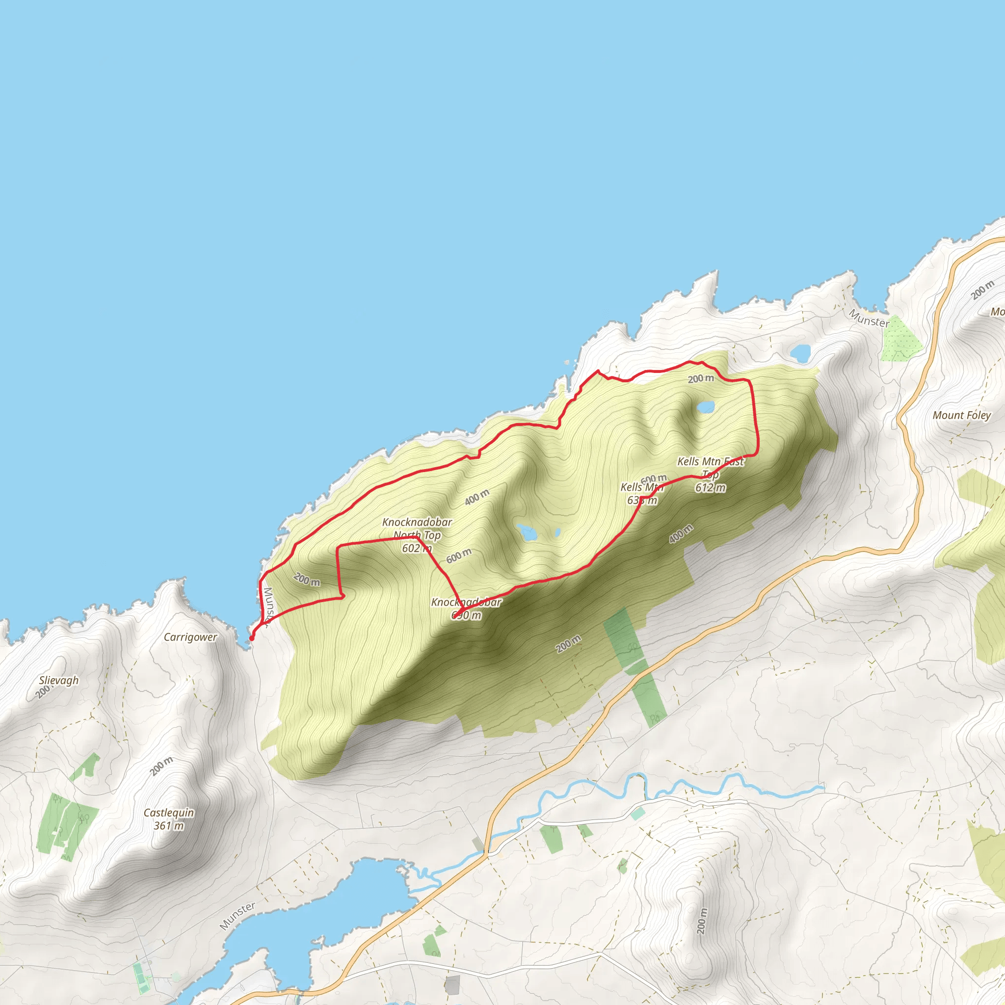 Kells Mountain Loop mobile static map