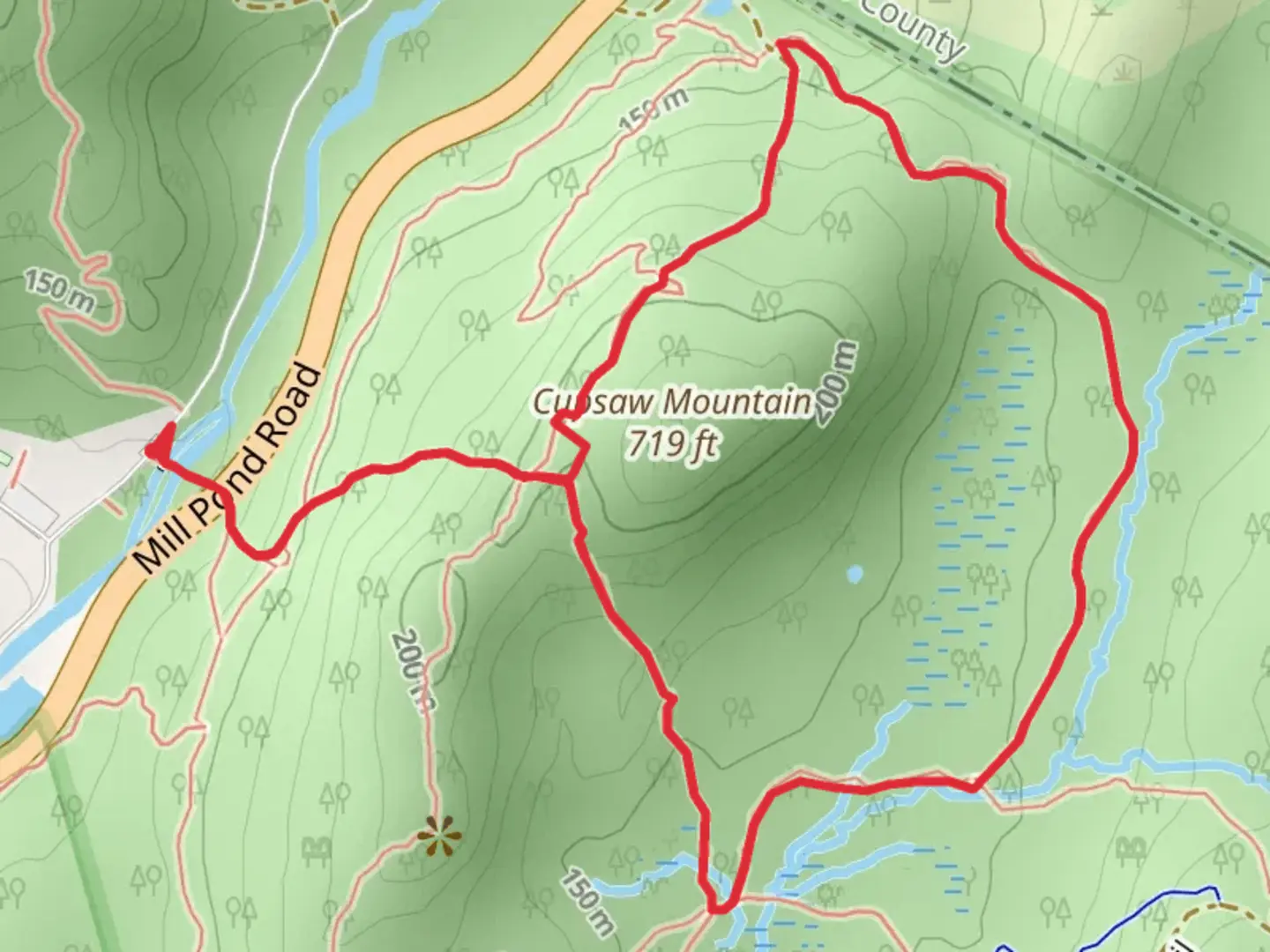 An image depicting the trail Ringwood-Ramapo and Cupsaw Brook Loop Trail and its surrounding area.