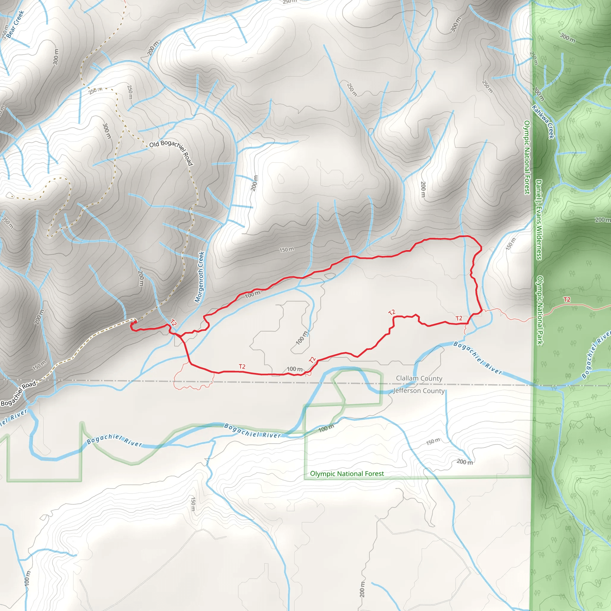 Bogachiel Rain Forest Trail and Ira Spring Wetland Trail mobile static map