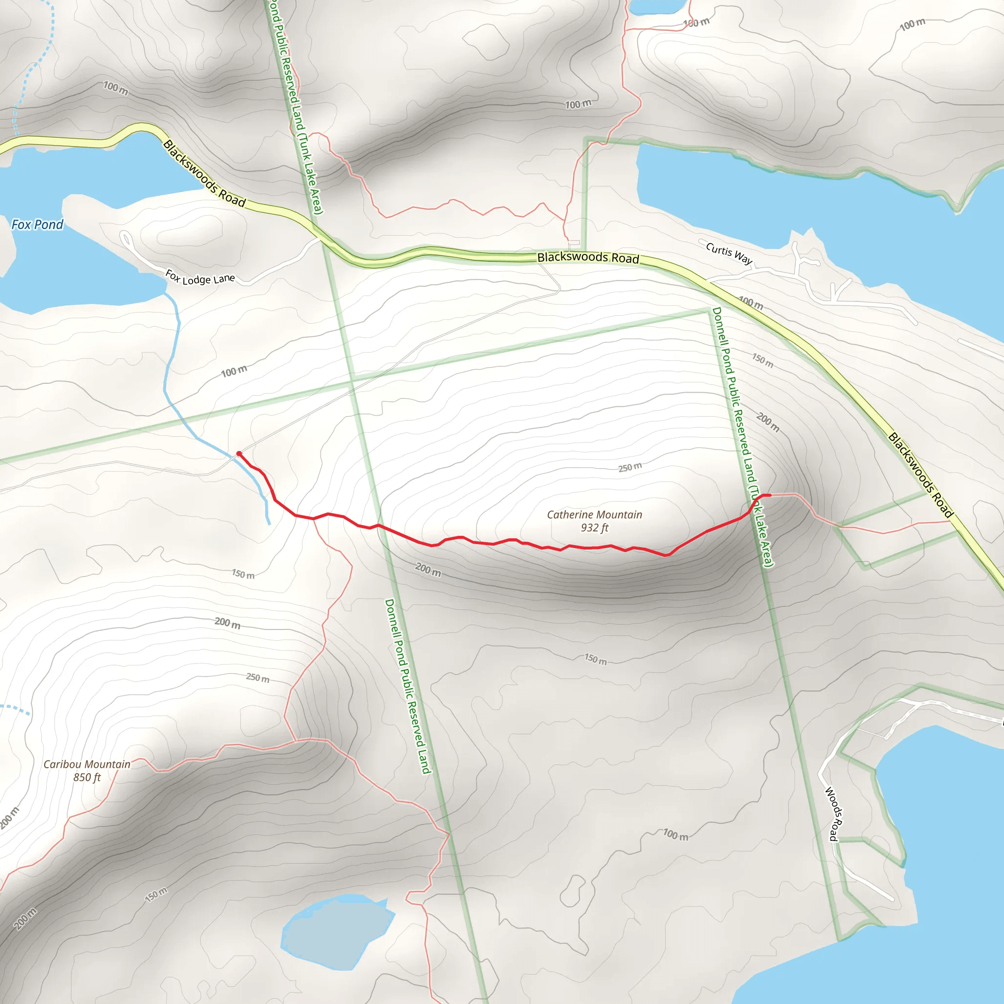 Catherine Mountain Trail mobile static map