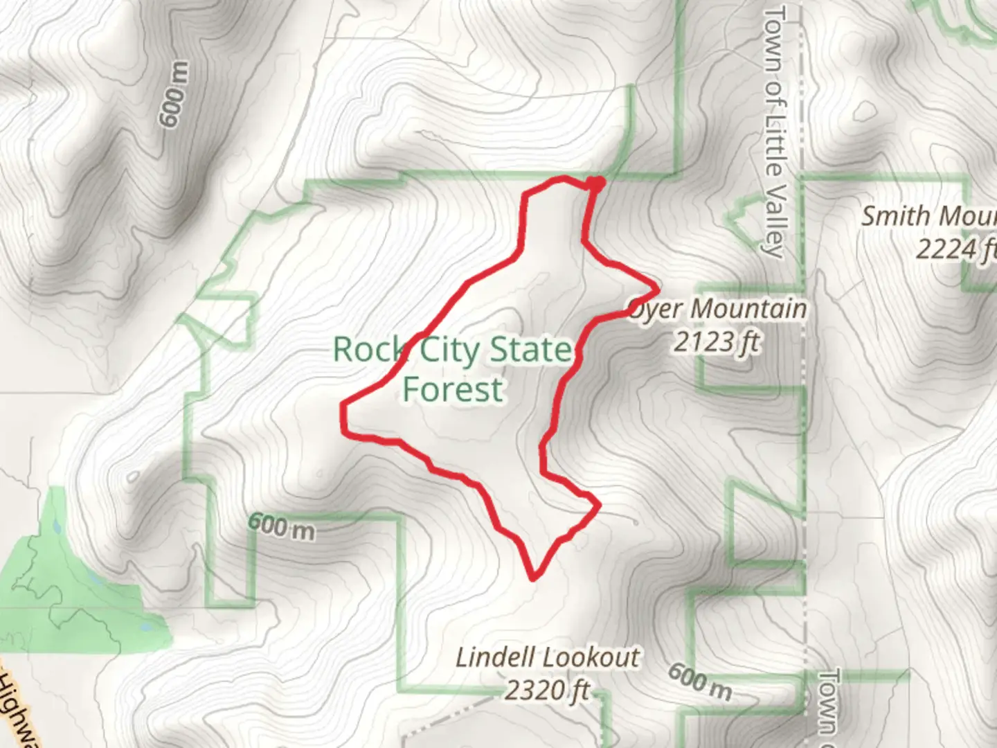 An image depicting the trail Little Rock City Loop and its surrounding area.