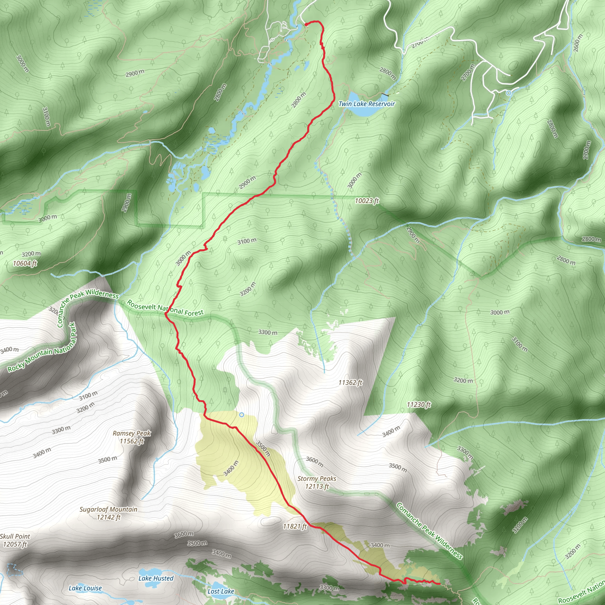 Stormy Peaks Trail mobile static map