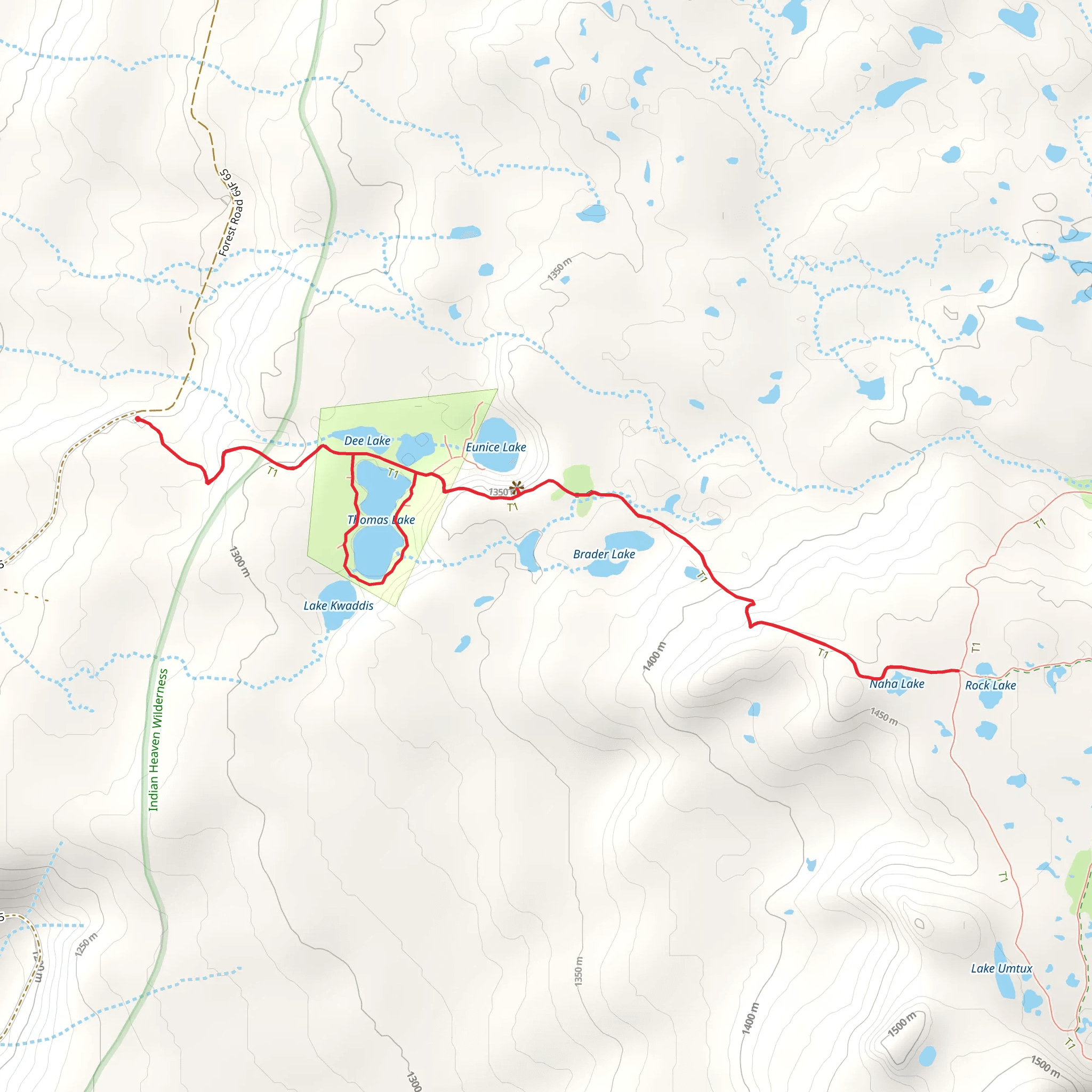 Thomas Lake Trail mobile static map